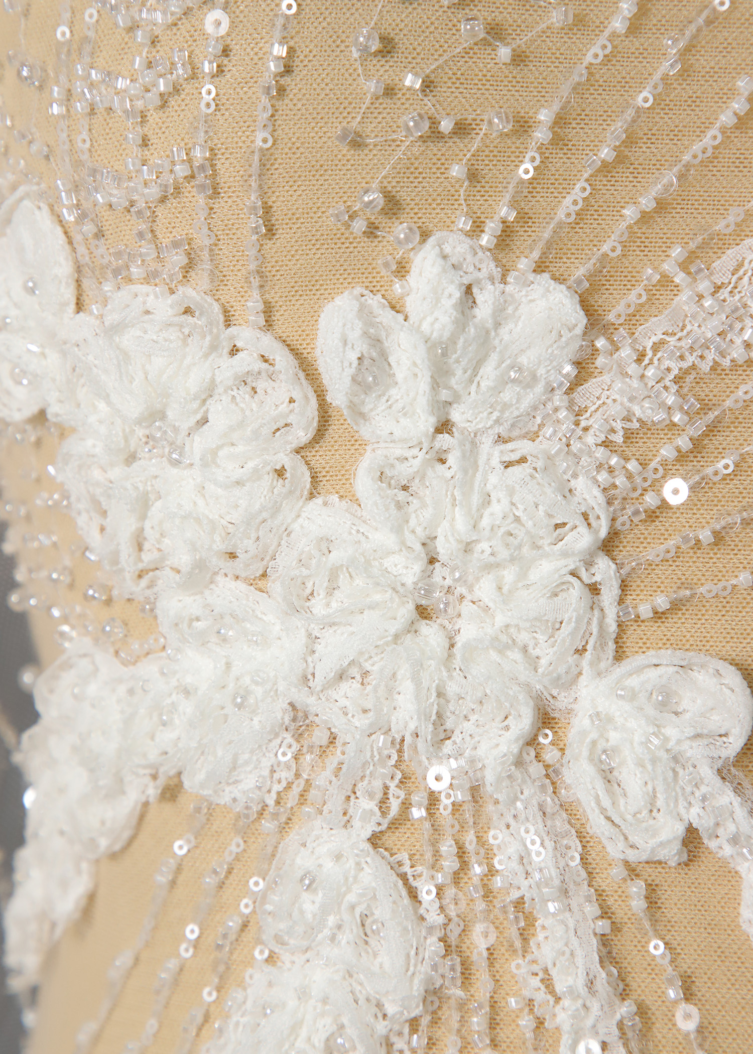 Yanzi Ribbon Embroidery luxury beads sequins Lace (YZP034)