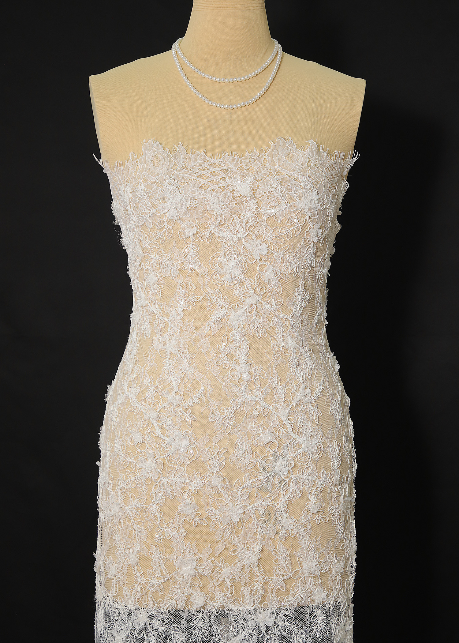 Yanzi corded bead embroidered lace with sequin  (YZC025-1)