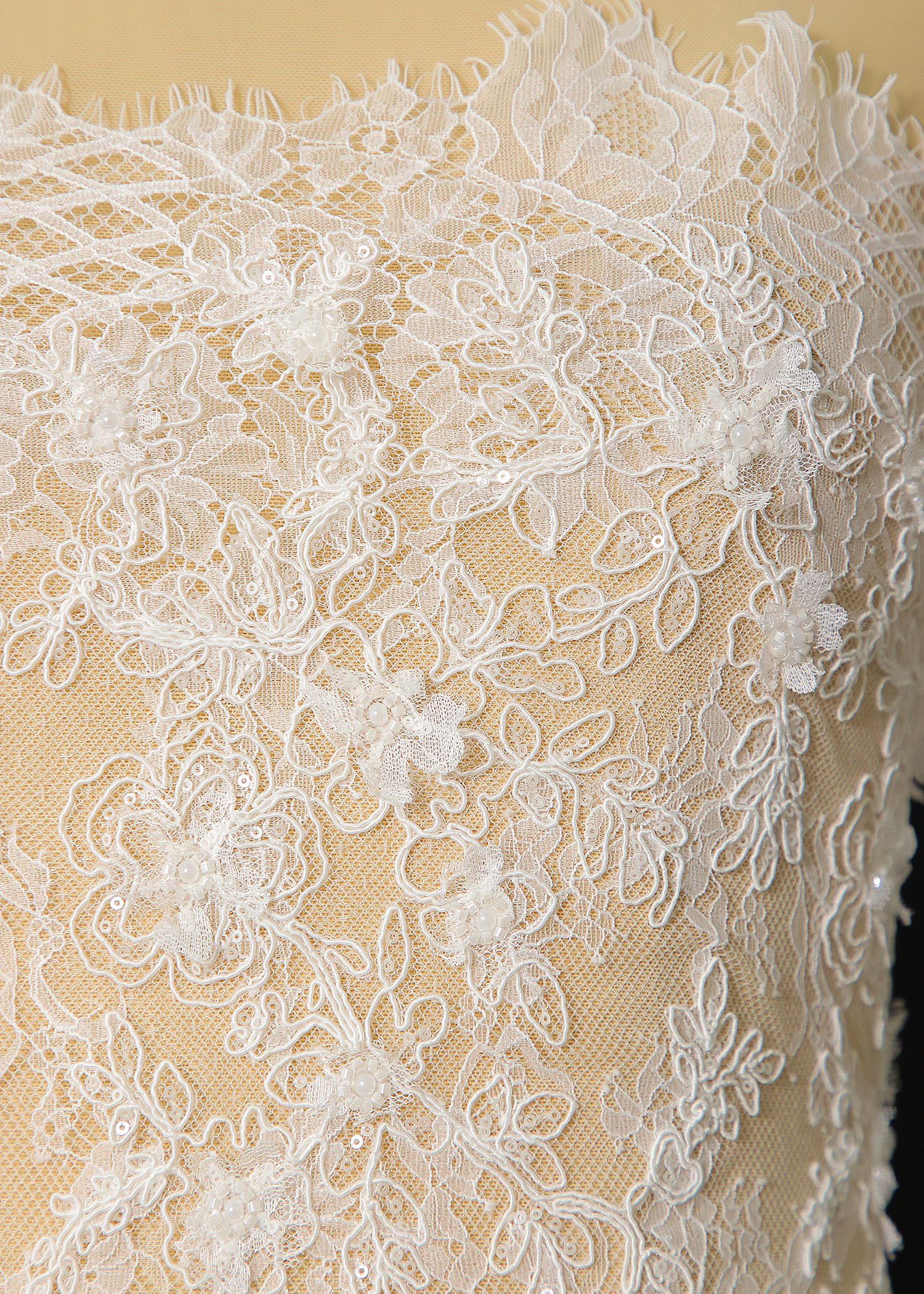 Yanzi corded bead embroidered lace with sequin  (YZC025-1)