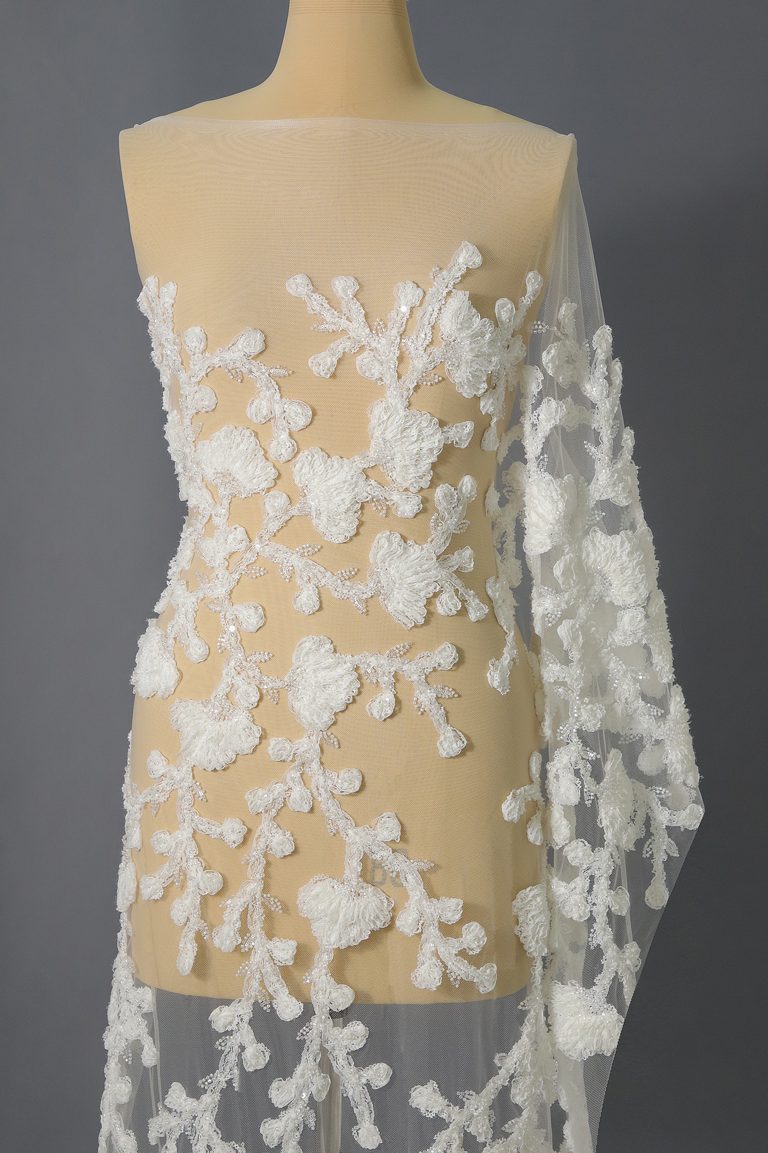 Yanzi Ribbon Embroidery luxury beads sequins Lace (YZP042)