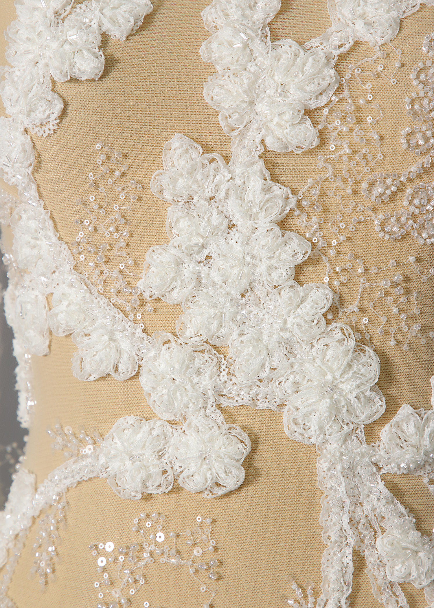 Yanzi Ribbon Embroidery luxury beads sequins Lace (YZP030)