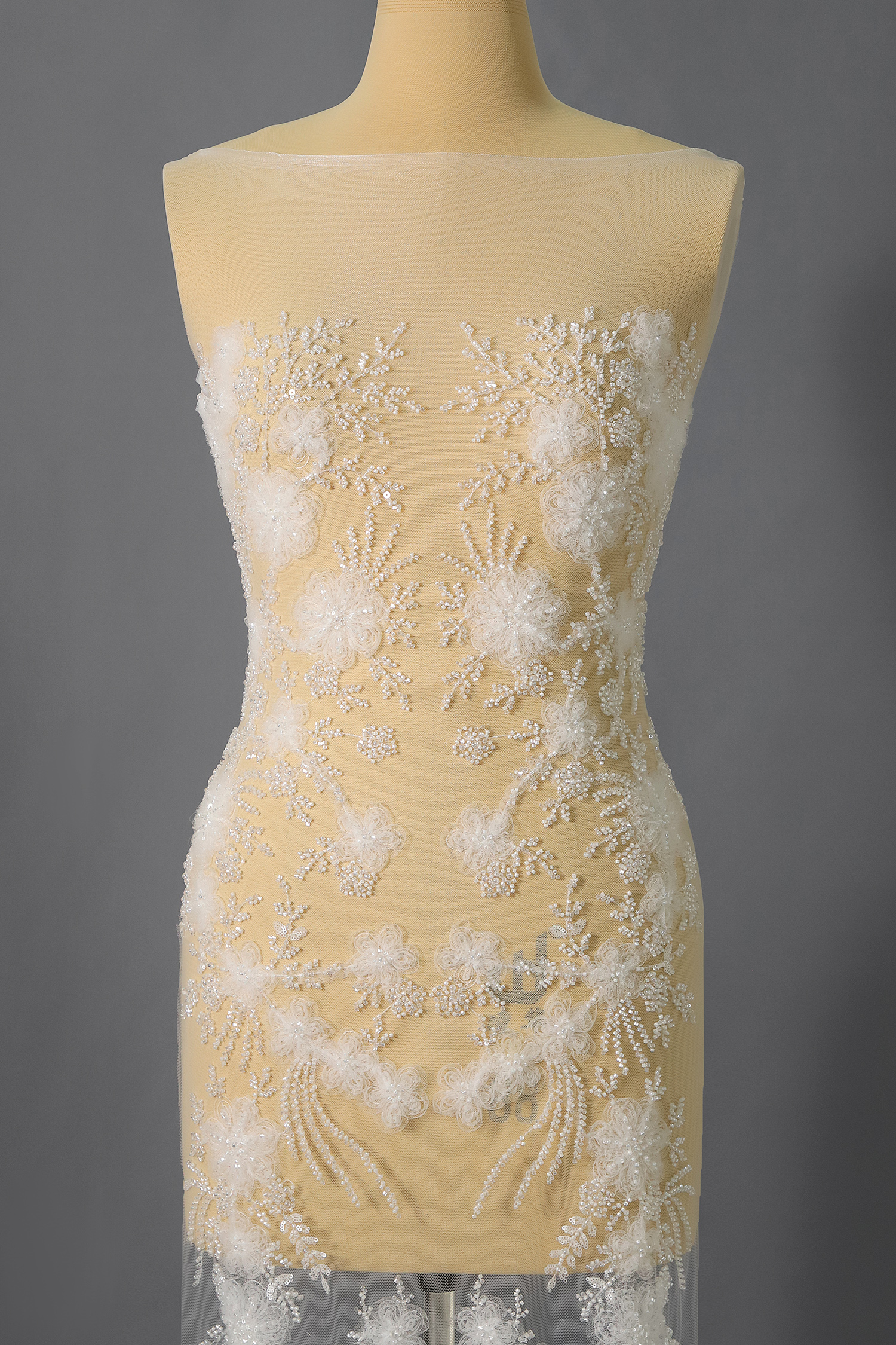 Yanzi Ribbon Embroidery luxury beads sequins Lace (YZP041)