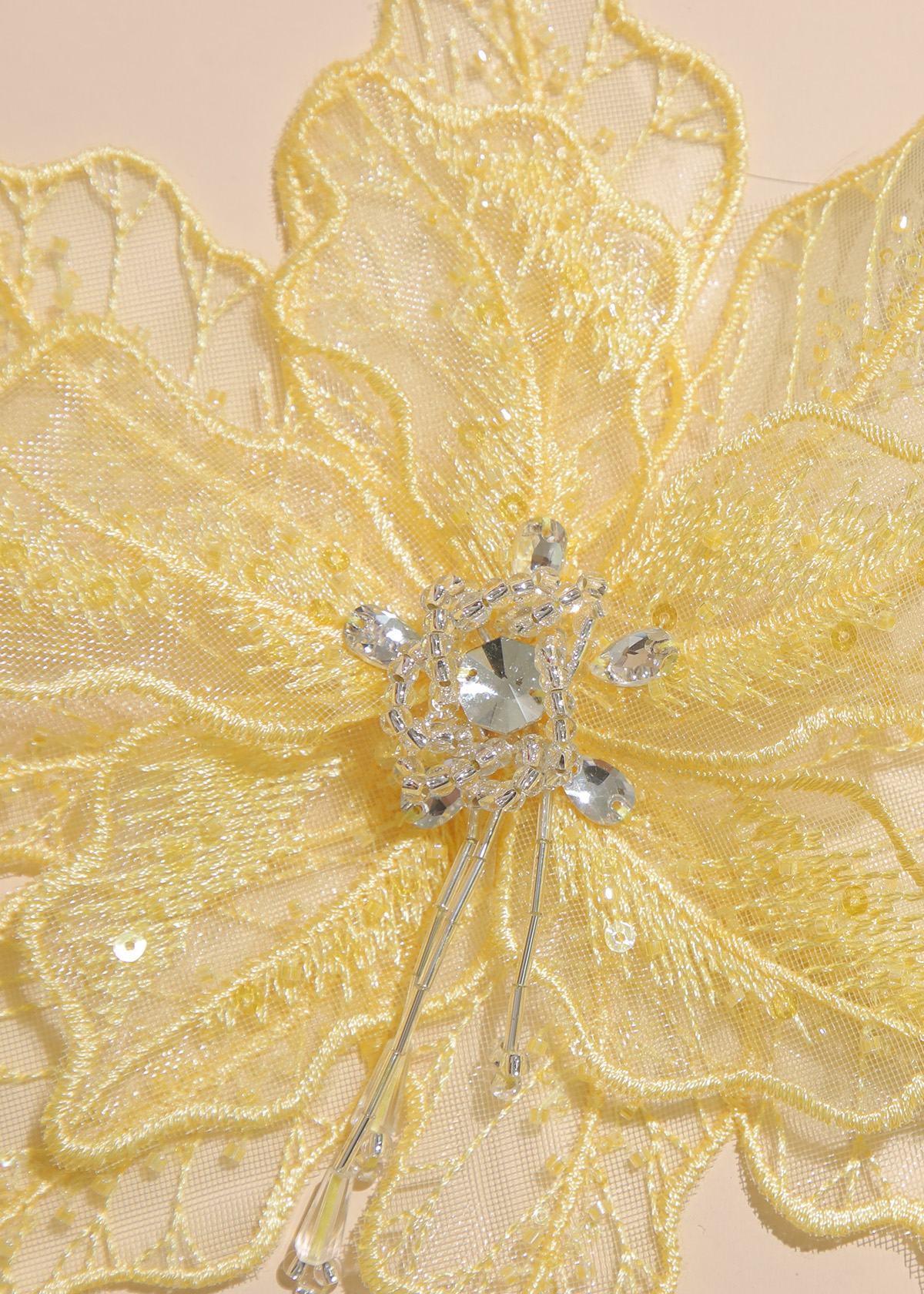 Yanzi Handmade 3d Flower Sequin Beads Applique(YZX059)