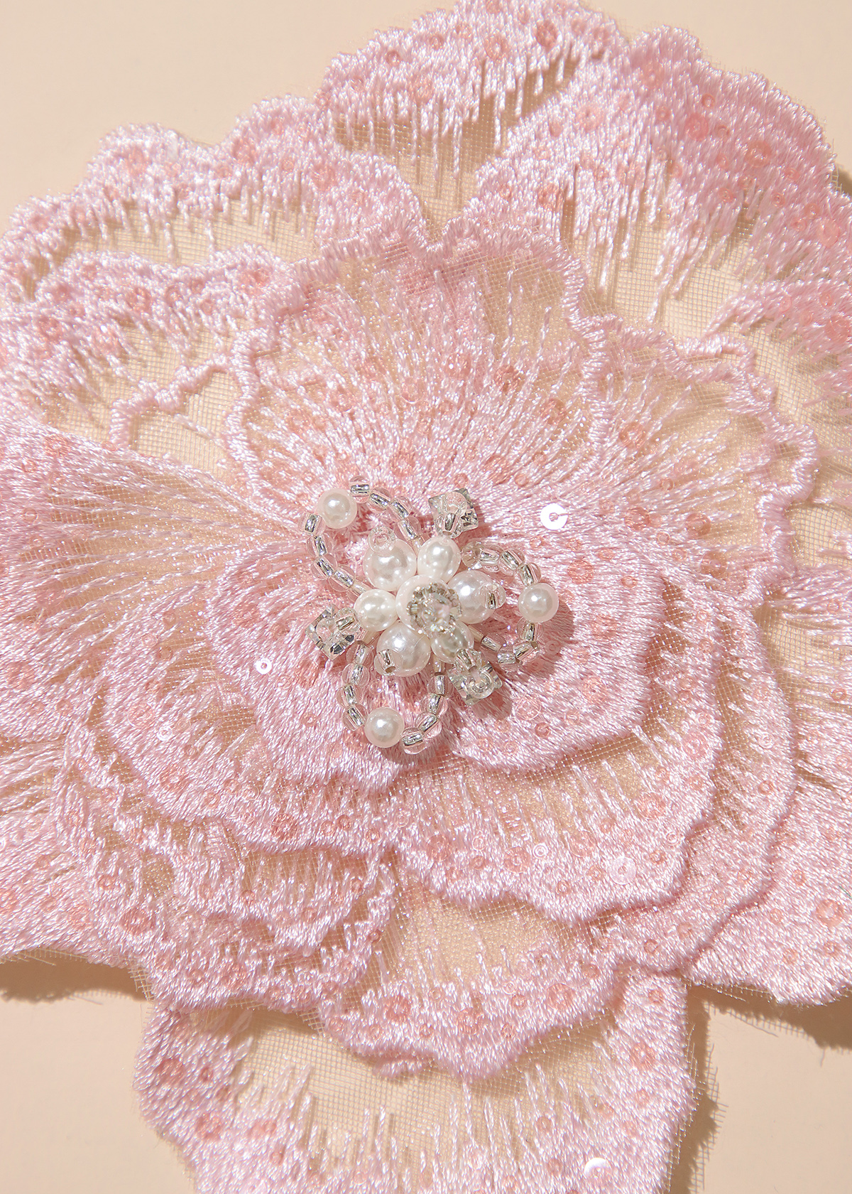 Yanzi Handmade 3d Flower Sequin Beads Applique(YZX061)