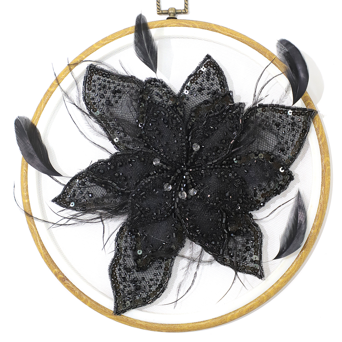 Yanzi Handmade 3d Flower Sequin Beads Applique(YZDH043)
