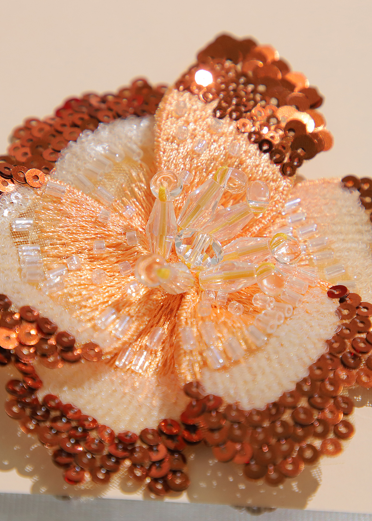Yanzi Handmade 3d Flower Sequin Beads Applique(YZX096)