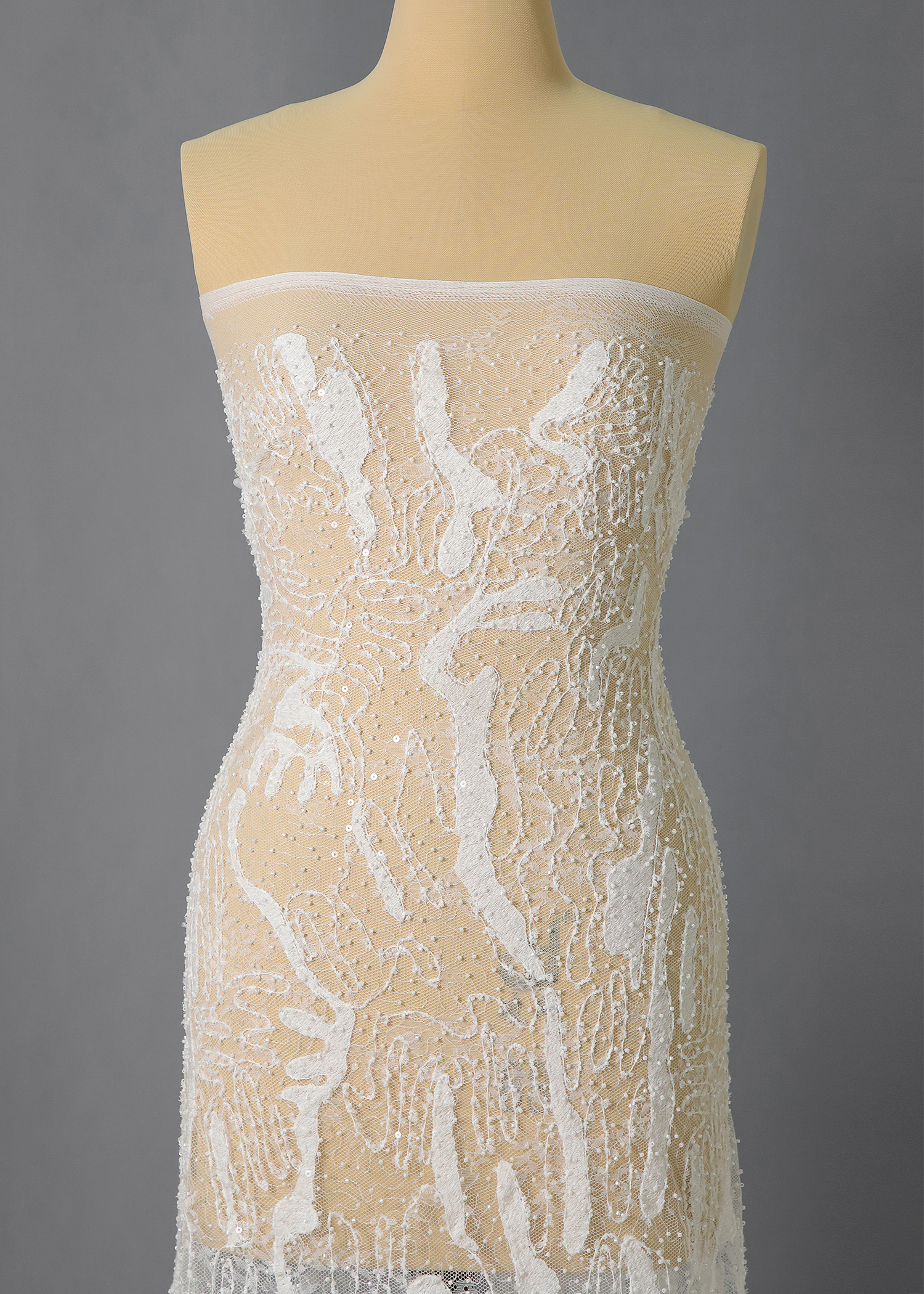 Yanzi corded bead embroidered lace with sequin  (YZC017)