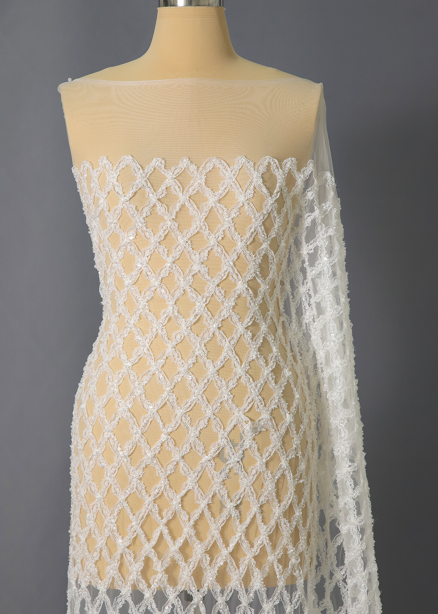 Yanzi floral beaded sequin embroidered lace (YZZX1007)