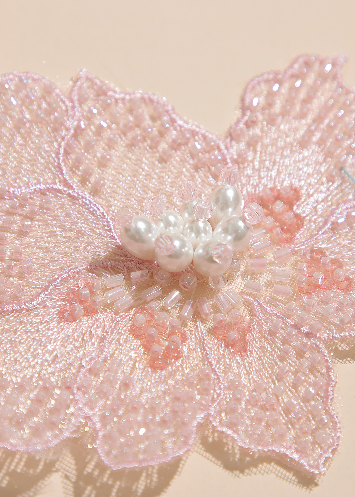 Yanzi Handmade 3d Flower Sequin Beads Applique(YZX043)