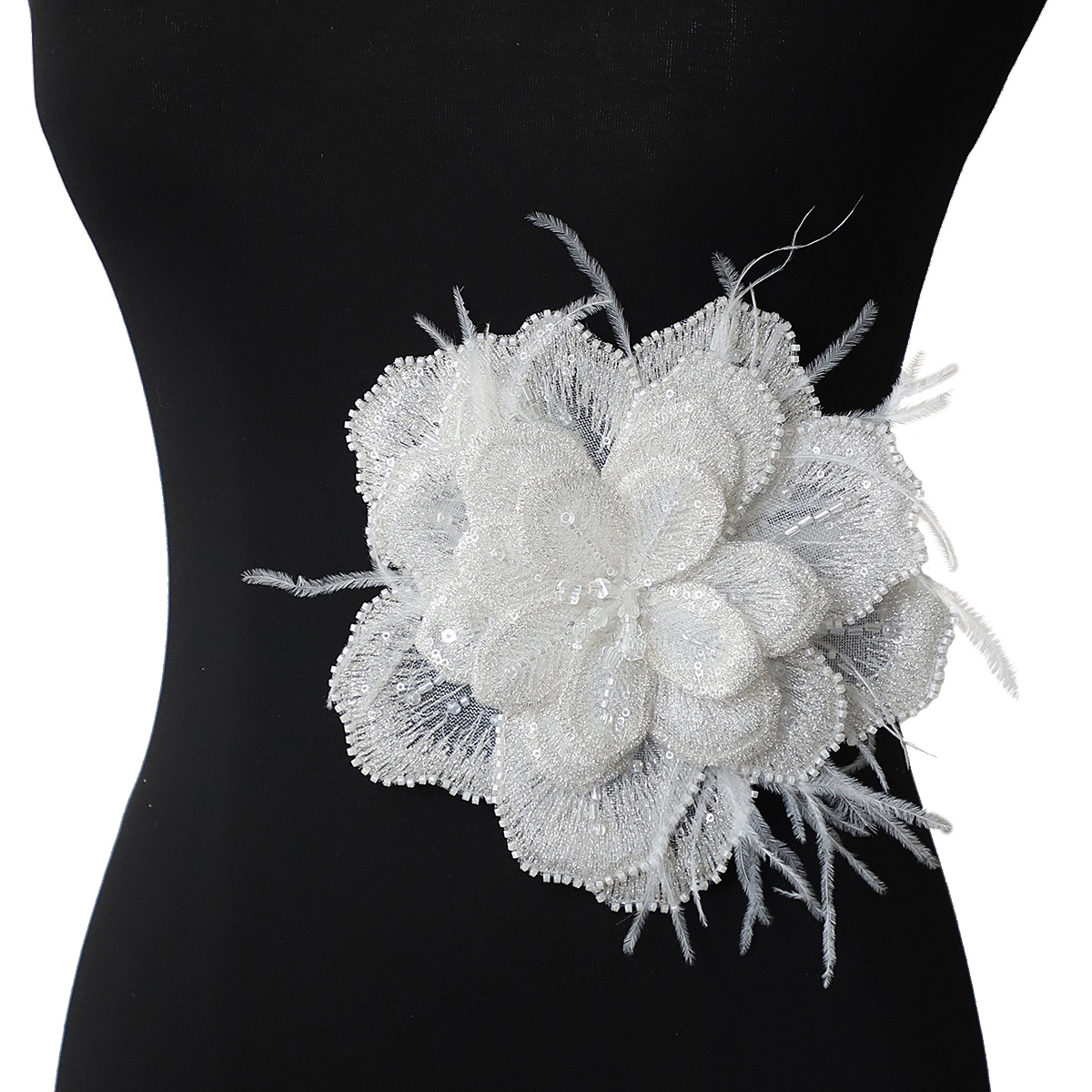 Yanzi Handmade 3d Flower Sequin Beads Applique(YZDH091)