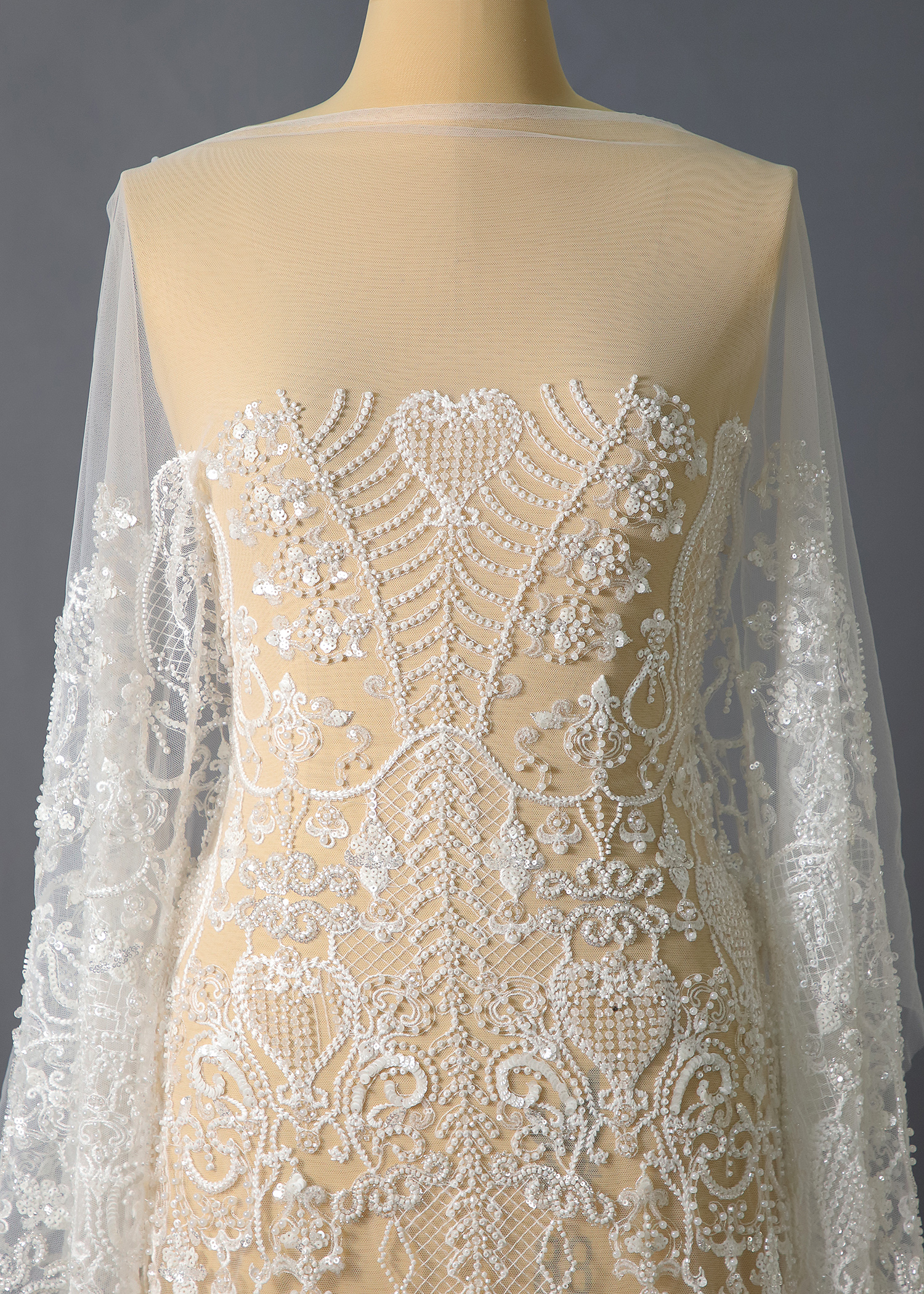 Yanzi floral beaded sequin embroidered lace (YZZX1011)