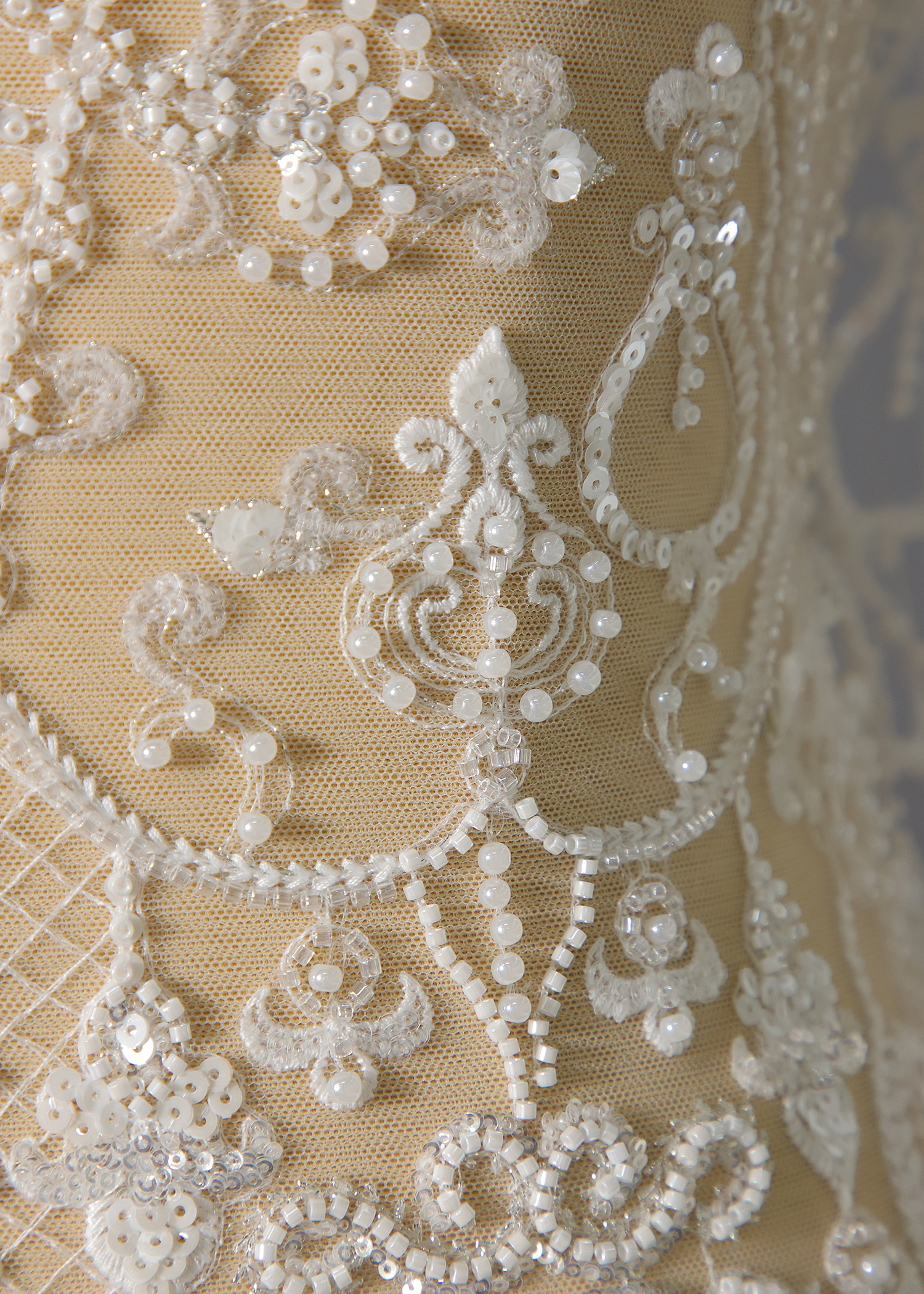 Yanzi floral beaded sequin embroidered lace (YZZX1011)