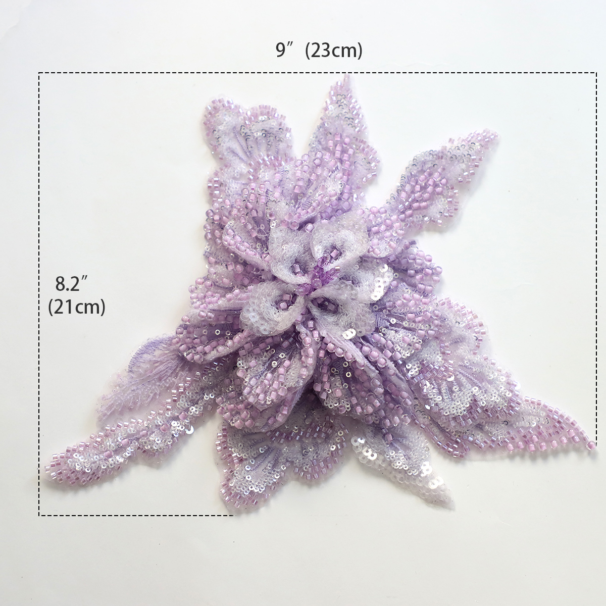 Yanzi Handmade 3d Flower Sequin Beads Applique for Dress Clothing Accessories (YZLQ004-2）