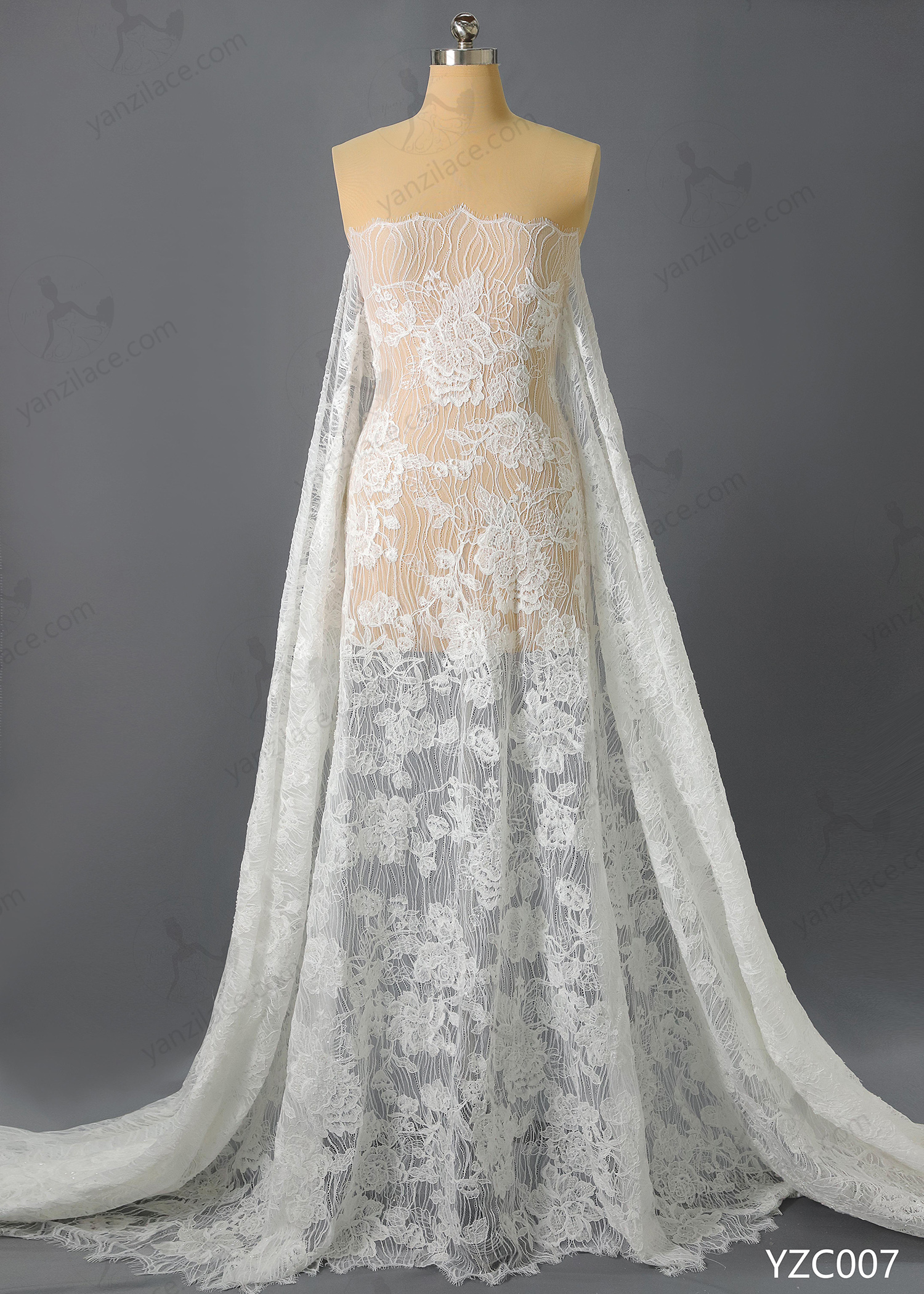 Yanzi corded bead embroidered lace with sequin  (YZC007)