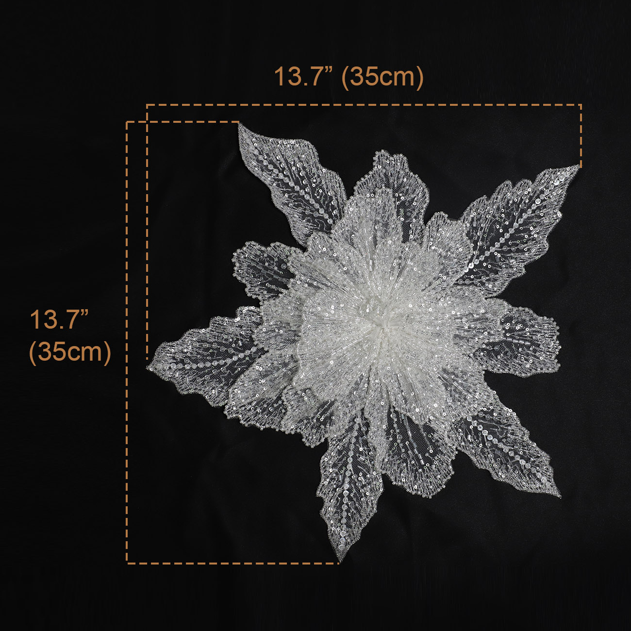 Yanzi Handmade Rhinestones Applique Sewing Beads Stones Trim Lace Patches Sequins Beaded Accessory for Wedding Dresses DIY Decorative Clothes (YZDH002）