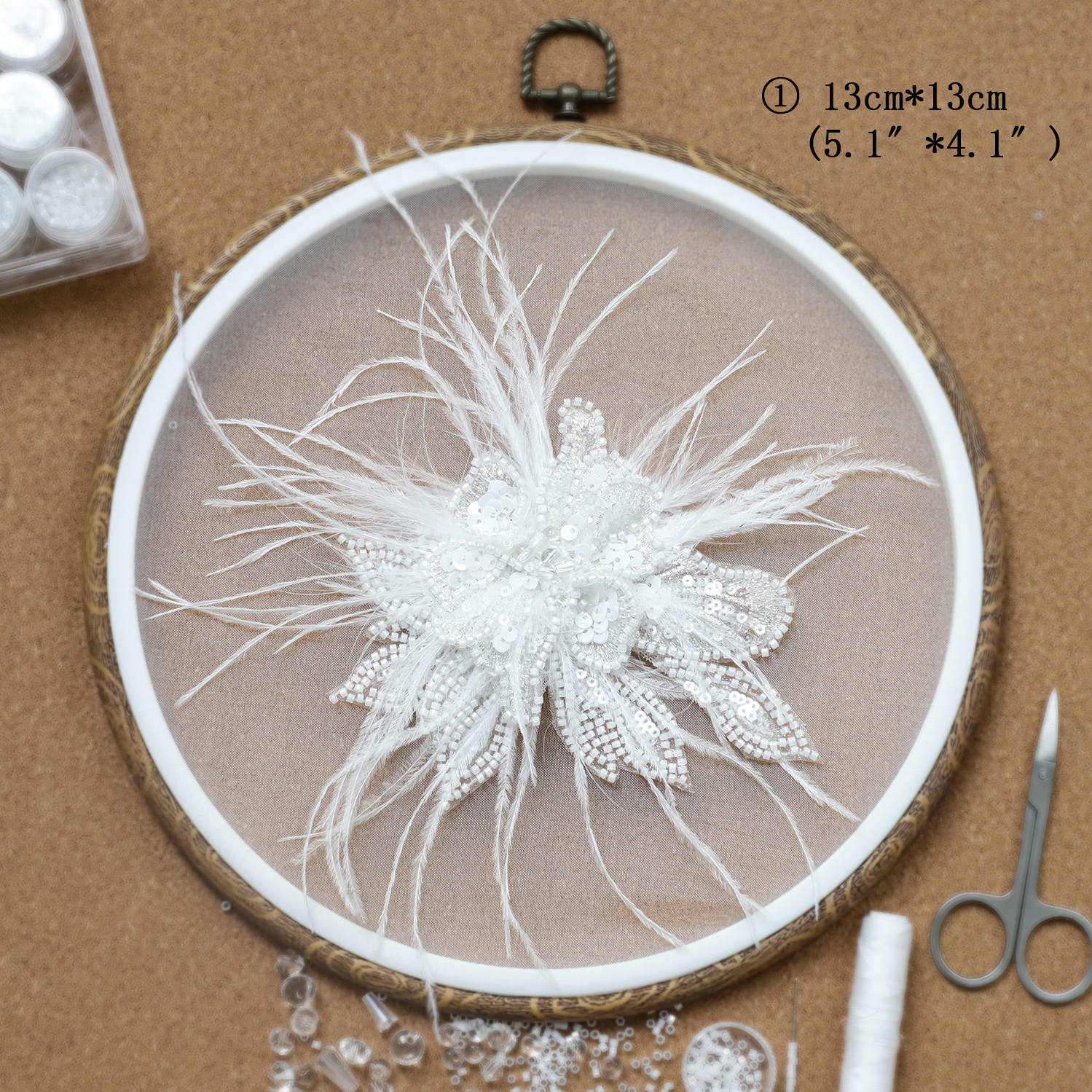Yanzi Handmade 3d Flower Sequin Beads Applique(YZLQ005)