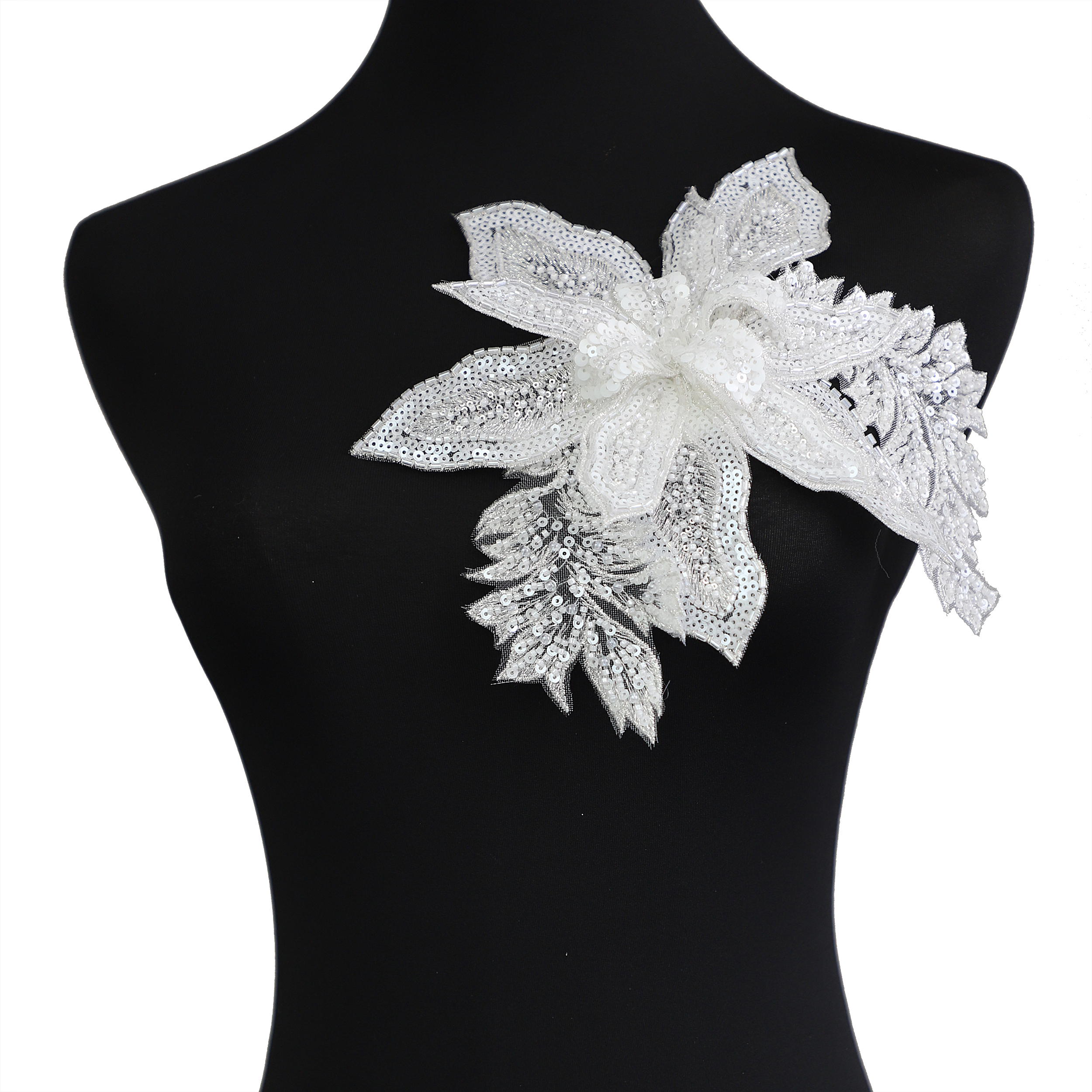 Yanzi Handmade 3d Flower Sequin Beads Applique (YZDH022）