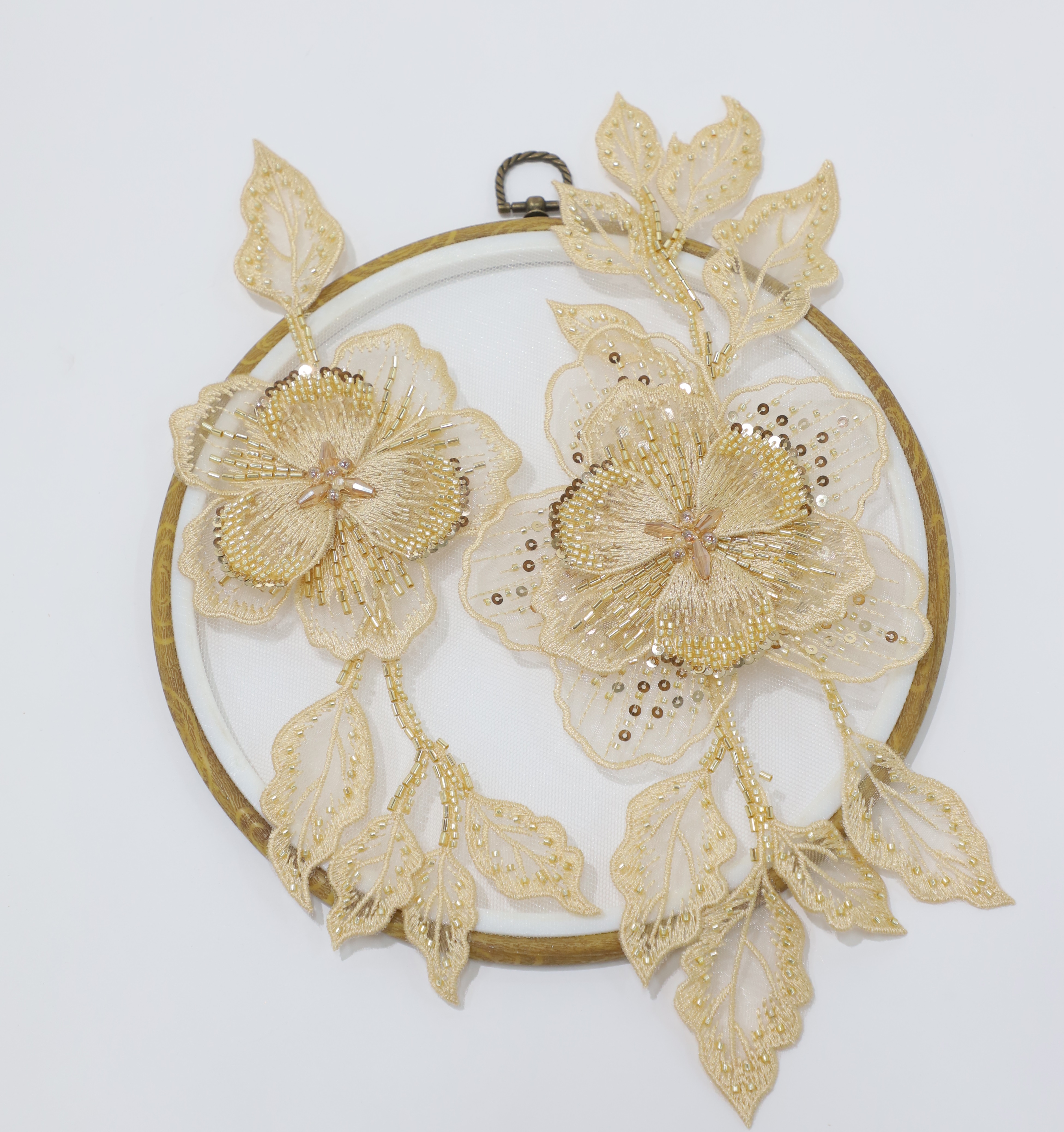 Yanzi Handmade 3d Flower Sequin Beads Applique(YZDH033)