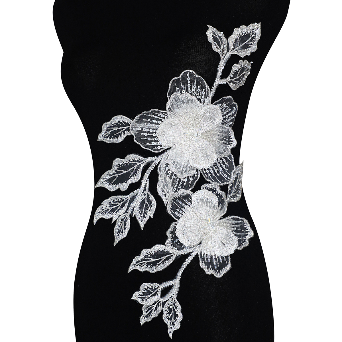 Yanzi Handmade 3d Flower Sequin Beads Applique(YZDH033)