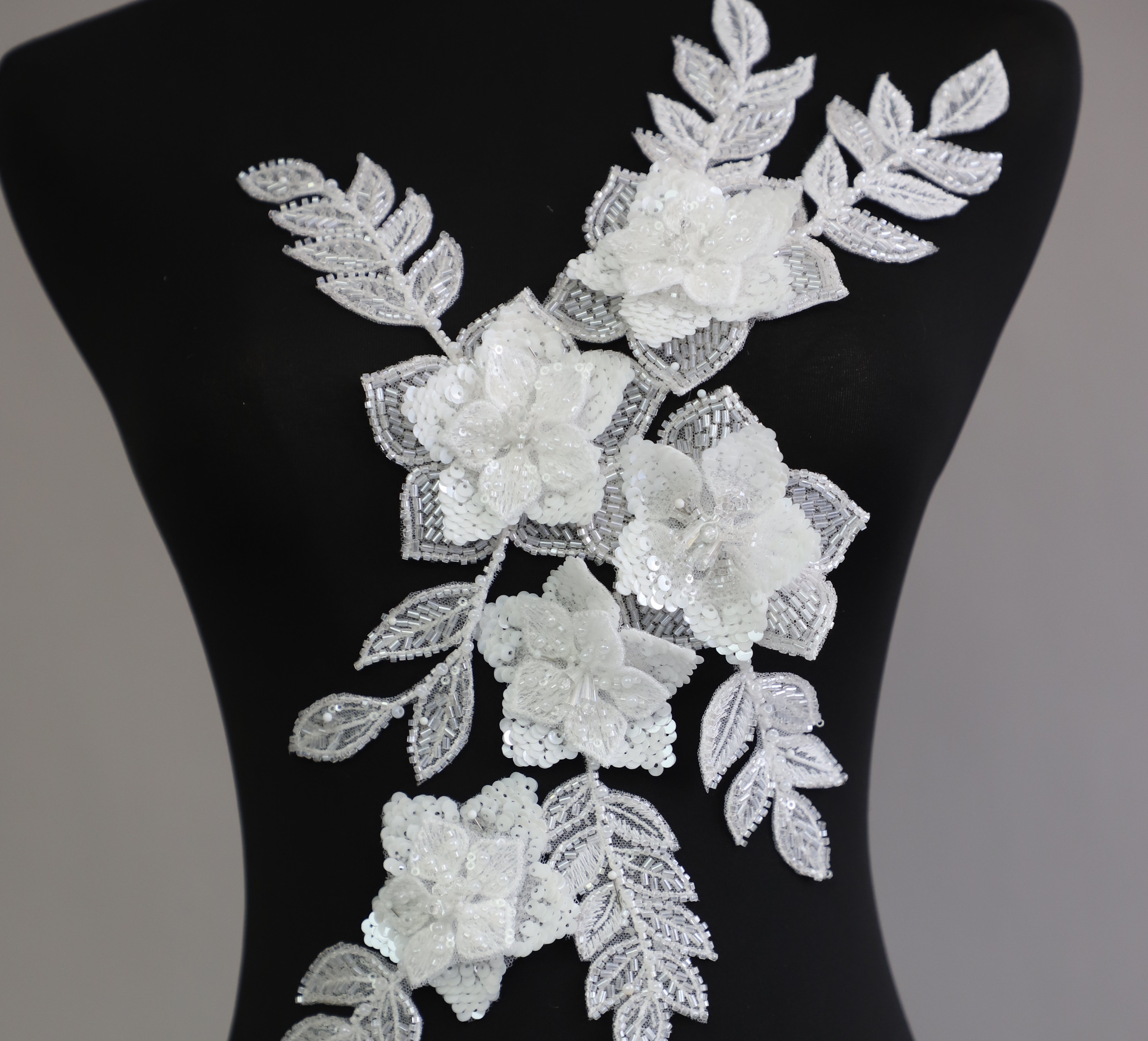 Yanzi Handmade 3d Flower Sequin Beads Applique(YZDH036)