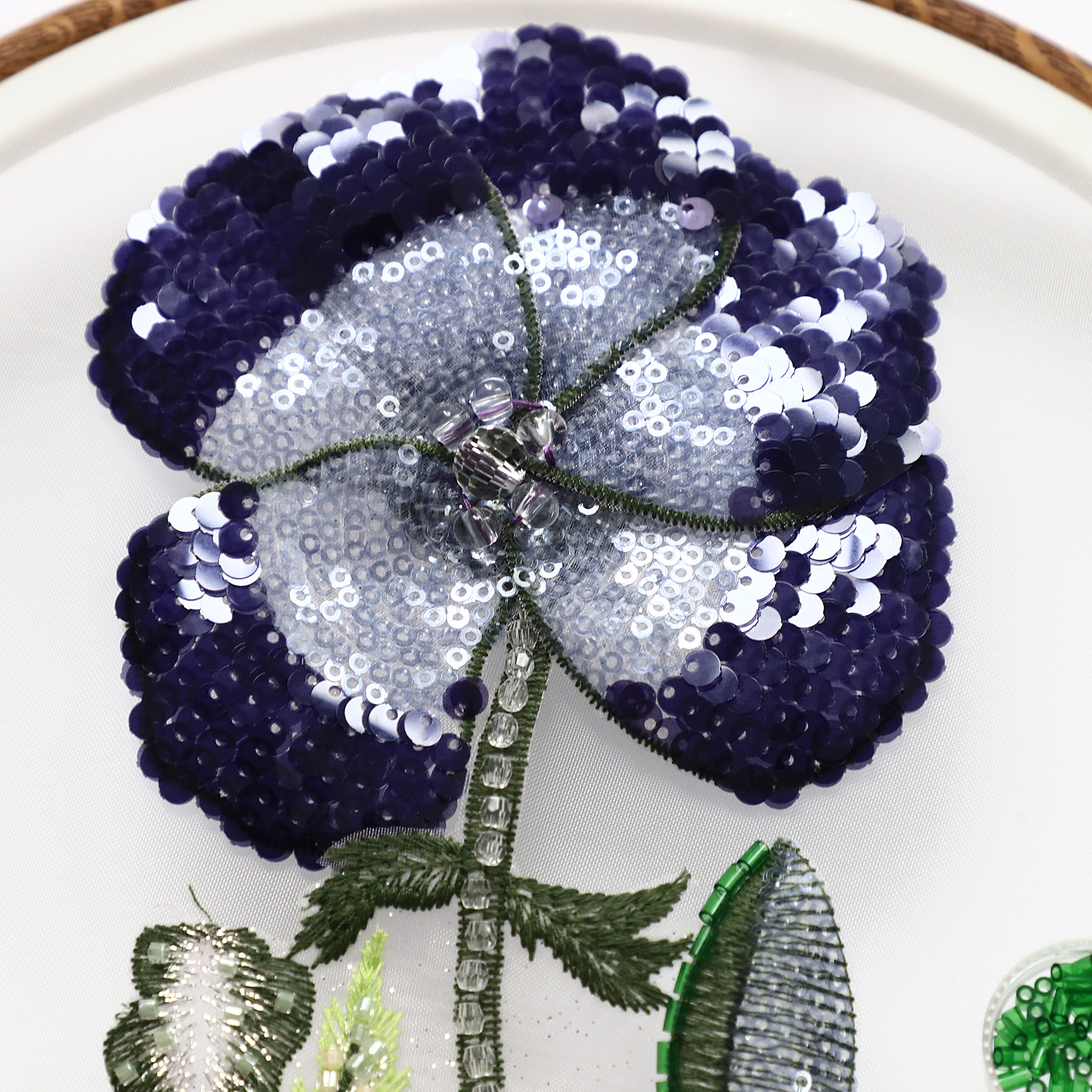 Yanzi Handmade 3d Flower Sequin Beads Applique(YZDH047)
