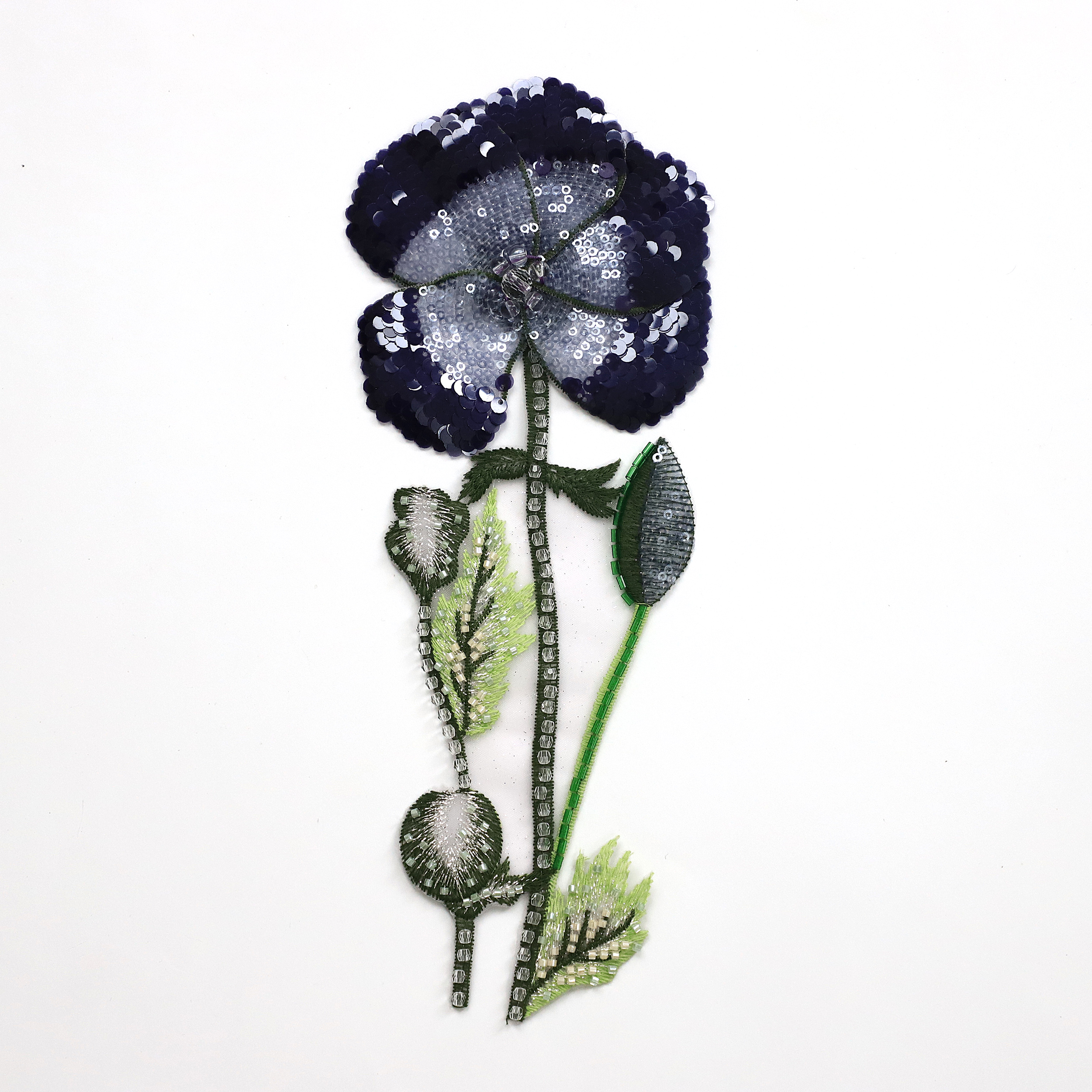 Yanzi Handmade 3d Flower Sequin Beads Applique(YZDH047)