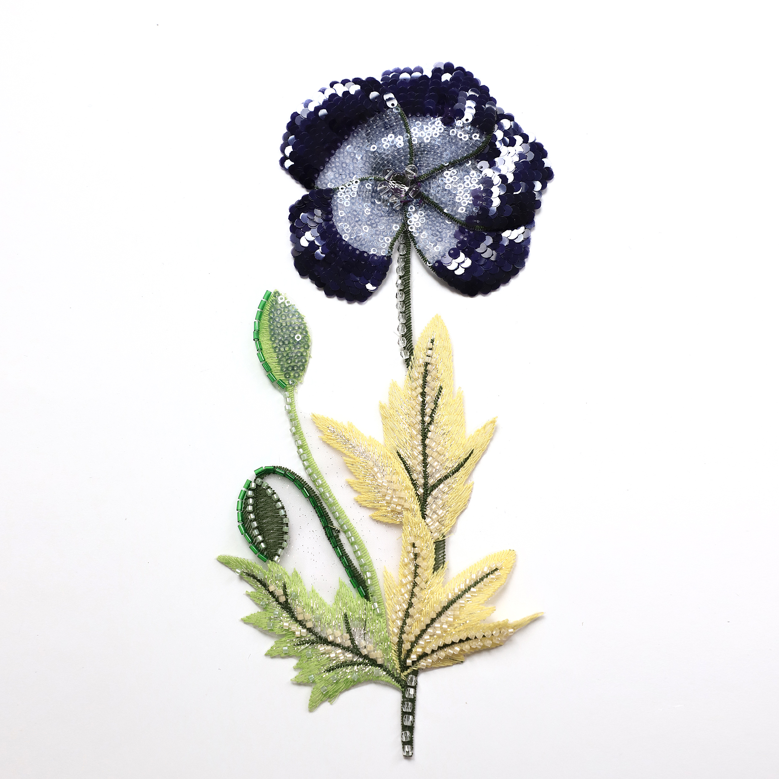 Yanzi Handmade 3d Flower Sequin Beads Applique(YZDH048)