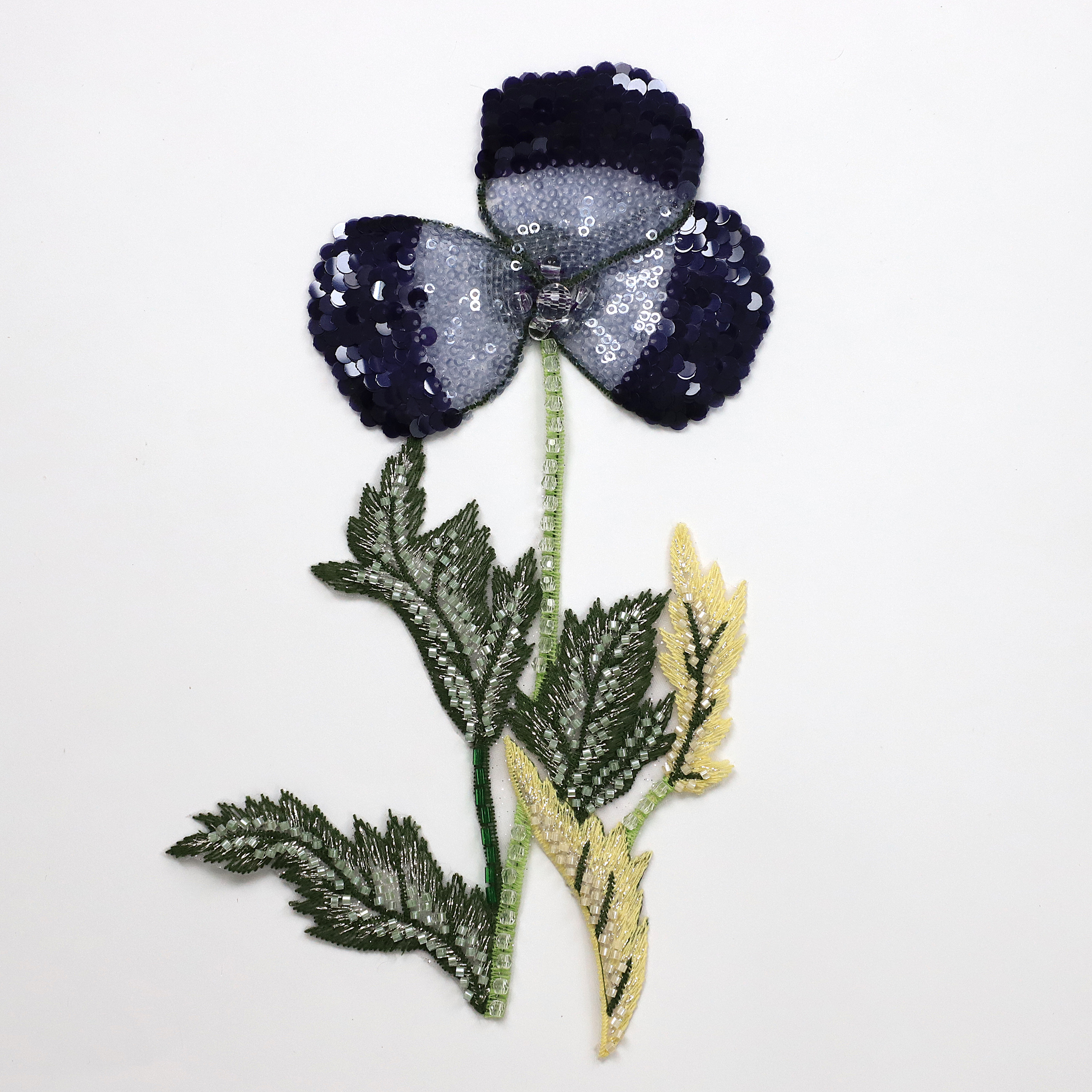 Yanzi Handmade 3d Flower Sequin Beads Applique(YZDH049)