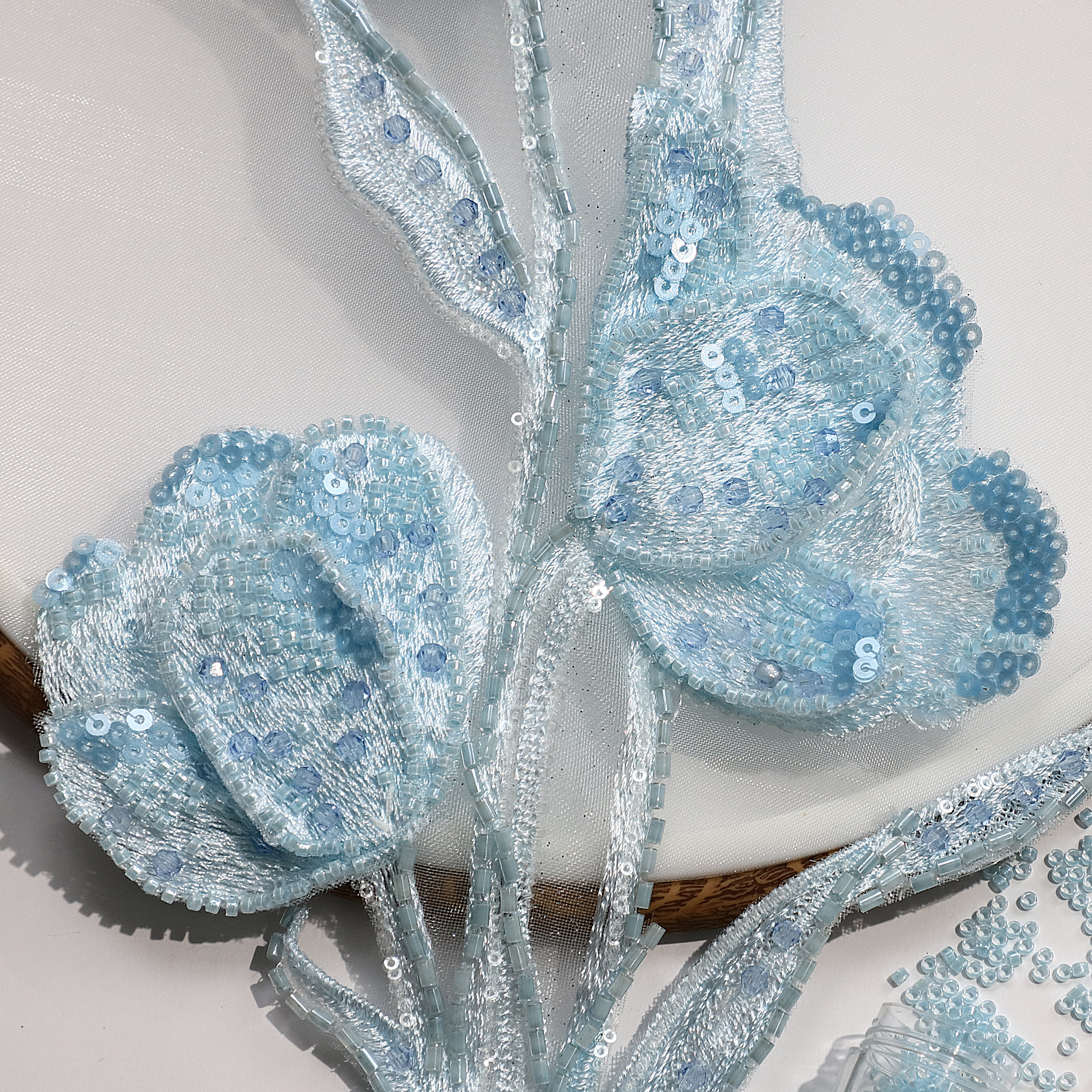 Yanzi Handmade 3d Flower Sequin Beads Applique(YZDH050)