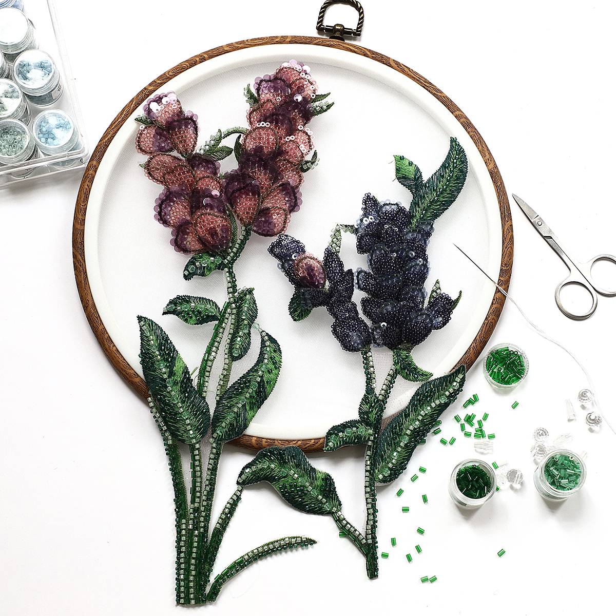 Yanzi Handmade 3d Flower Sequin Beads Applique(YZDH052)