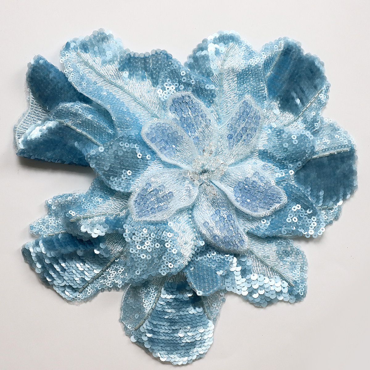 Yanzi Handmade 3d Flower Sequin Beads Applique(YZDH063)