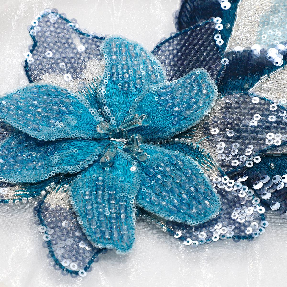 Yanzi Handmade 3d Flower Sequin Beads Applique(YZDH064)