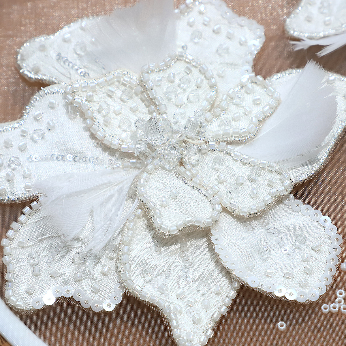 Yanzi Handmade 3d Flower Sequin Beads Applique(YZDH074)