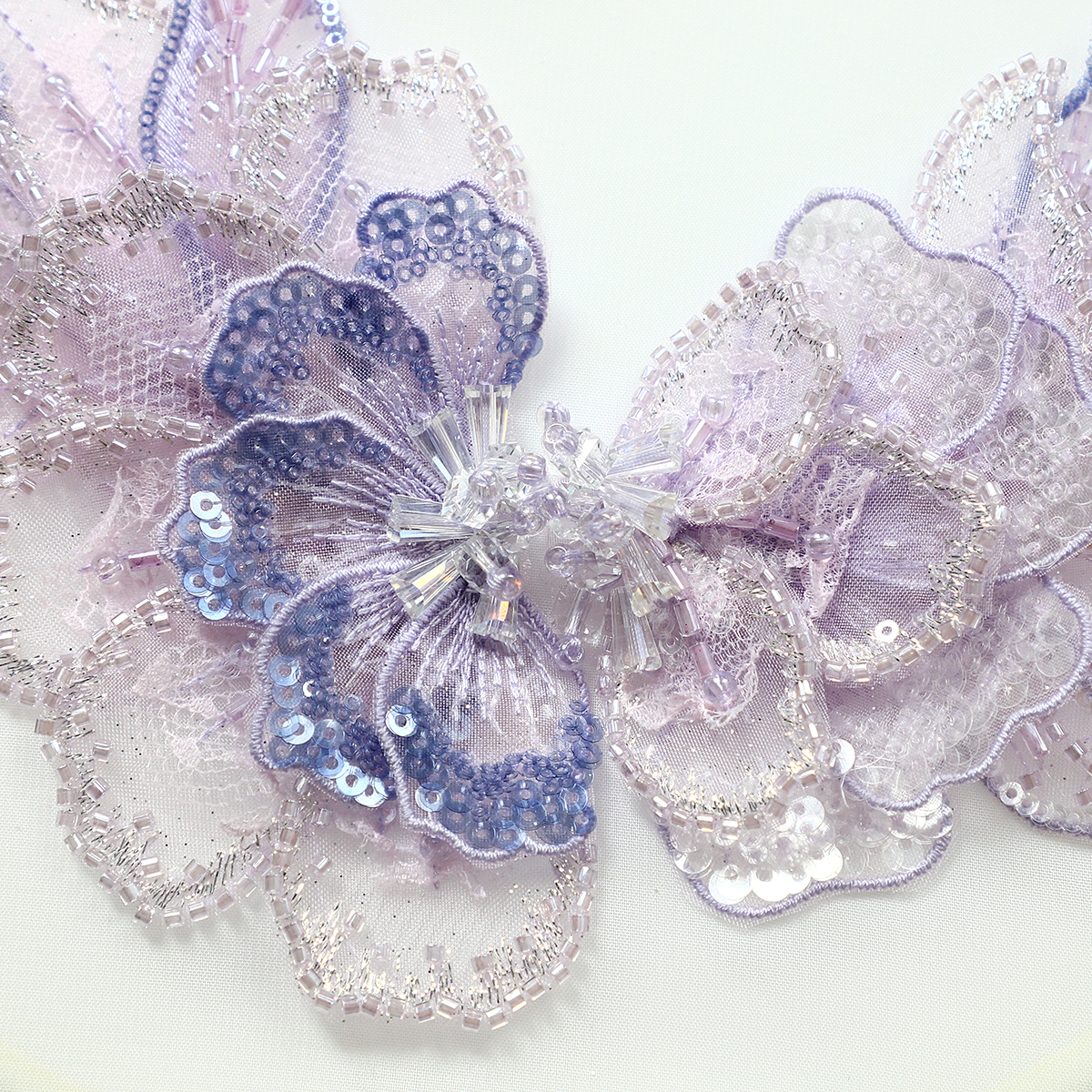 Yanzi Handmade 3d Flower Sequin Beads Applique(YZDH076)