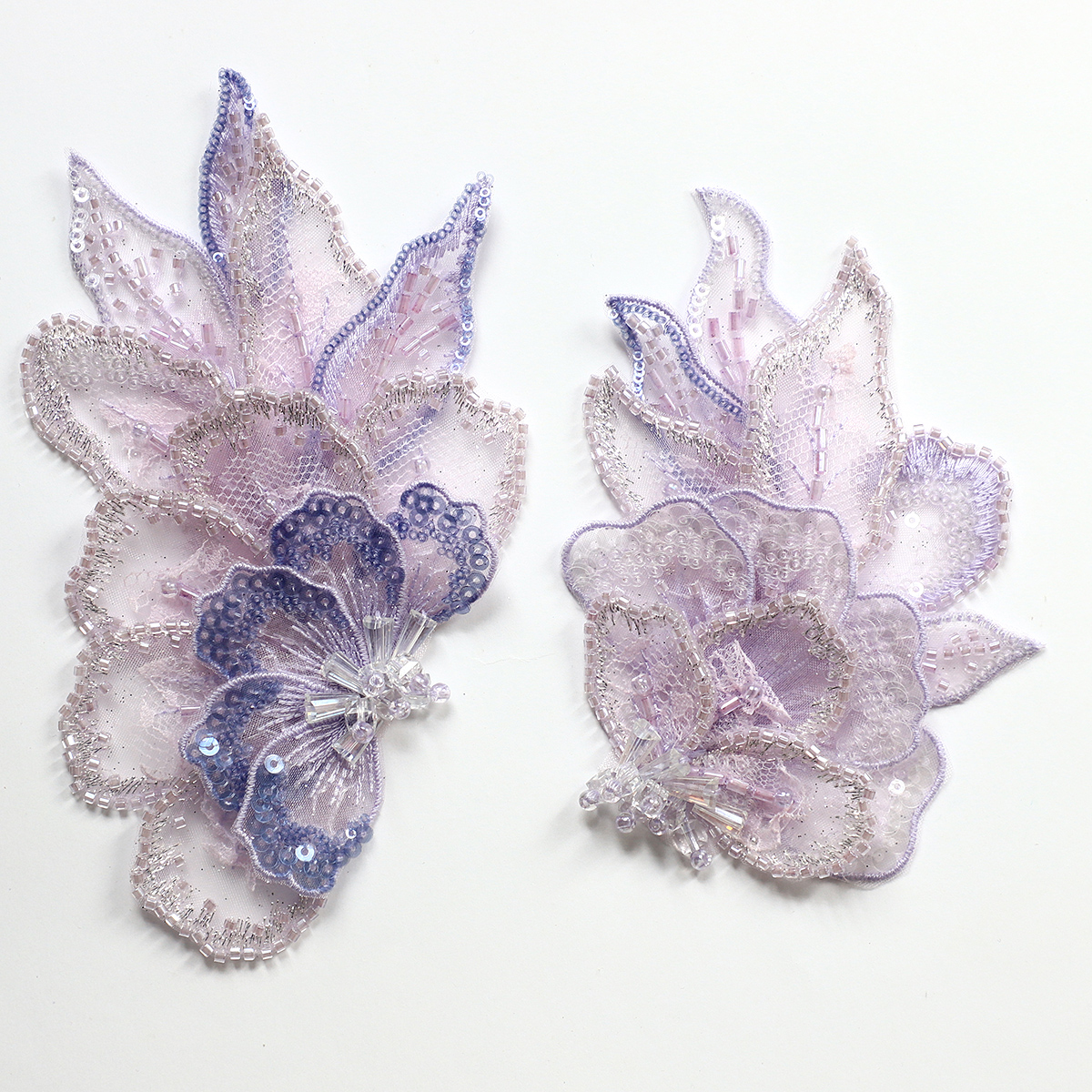 Yanzi Handmade 3d Flower Sequin Beads Applique(YZDH076)