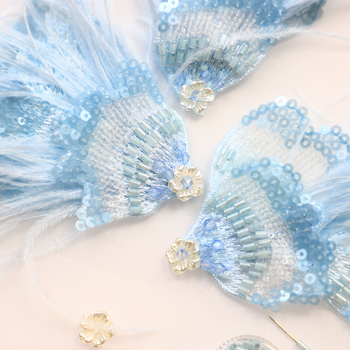 Yanzi Handmade 3d Flower Sequin Beads Applique(YZDH085)