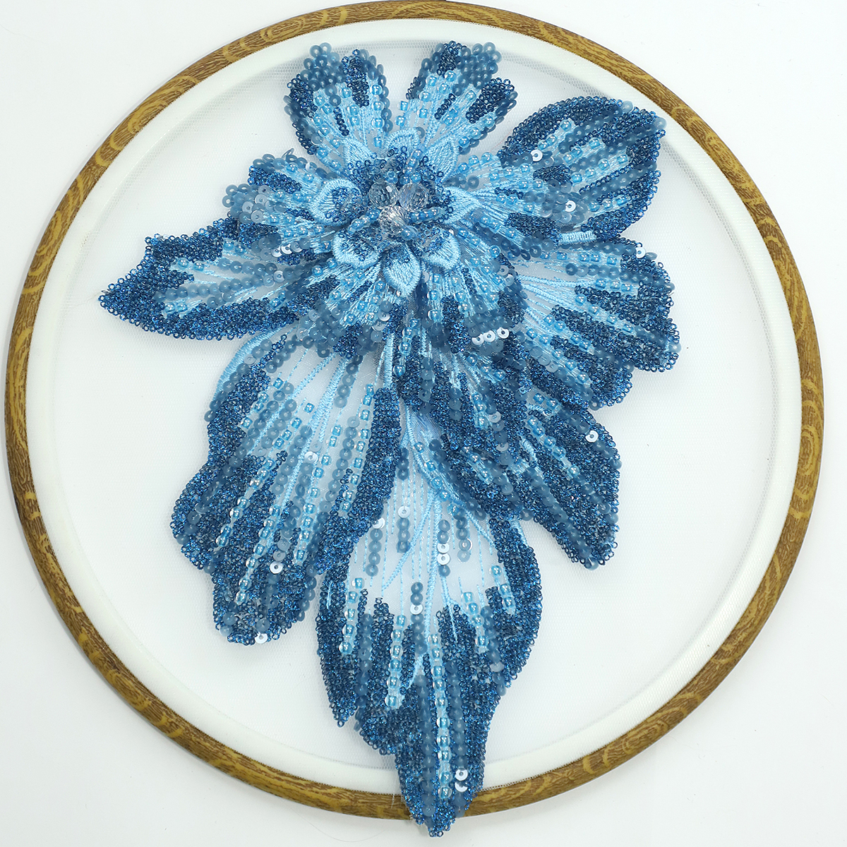 Yanzi Handmade 3d Flower Sequin Beads Applique(YZDH139)