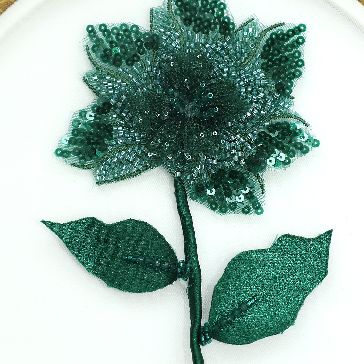 Yanzi Handmade 3d Flower Sequin Beads Applique(YZDH140)