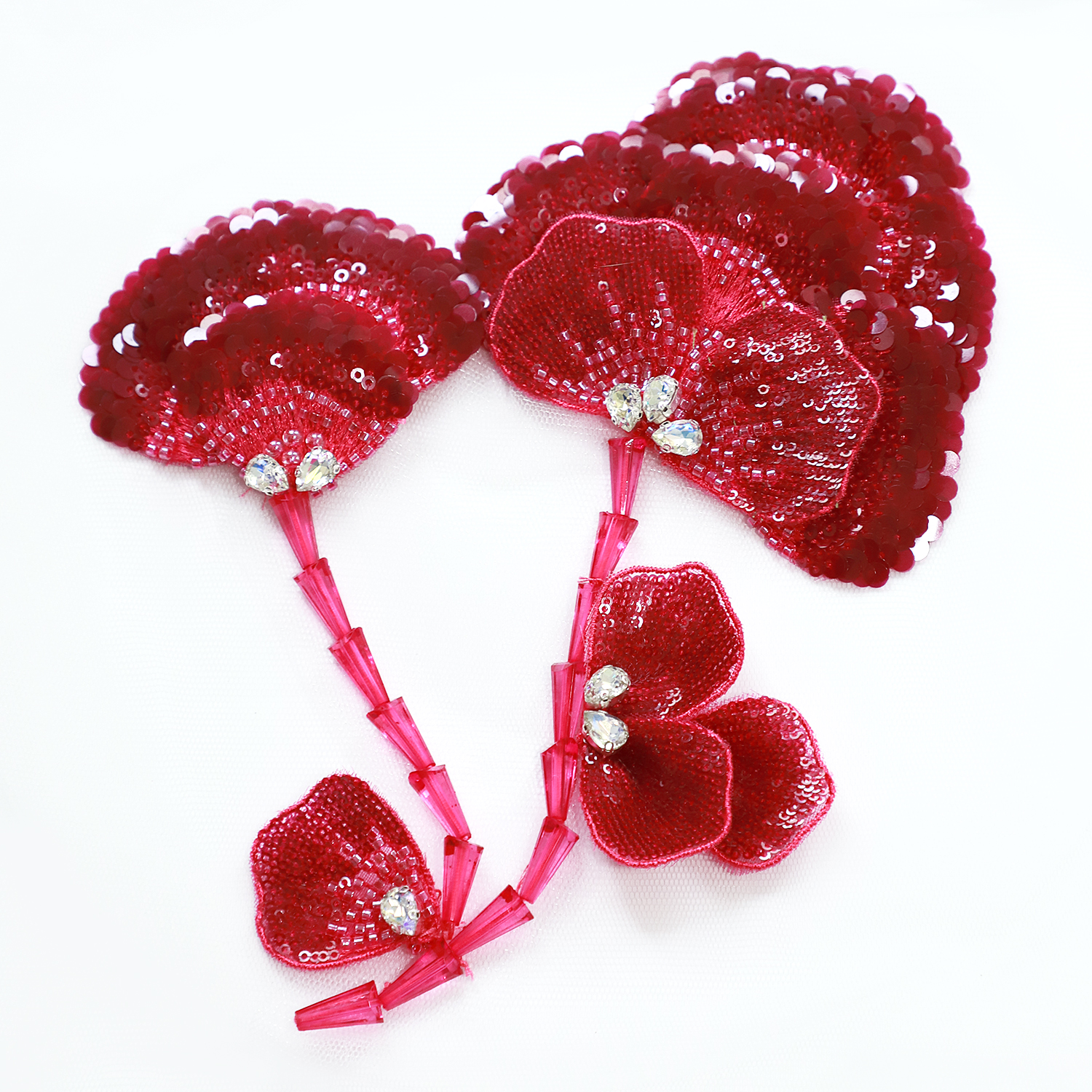 Yanzi Handmade 3d Flower Sequin Beads Applique for Dress Clothing Accessories (YZDH143）