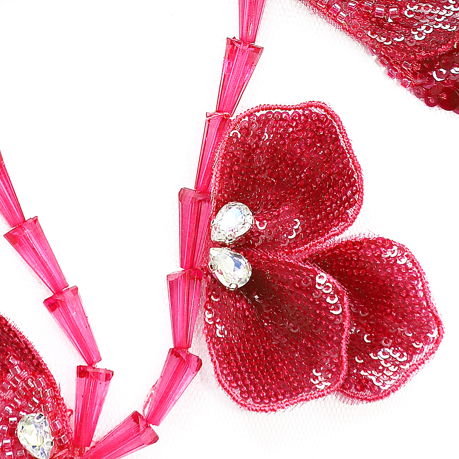 Yanzi Handmade 3d Flower Sequin Beads Applique for Dress Clothing Accessories (YZDH143）