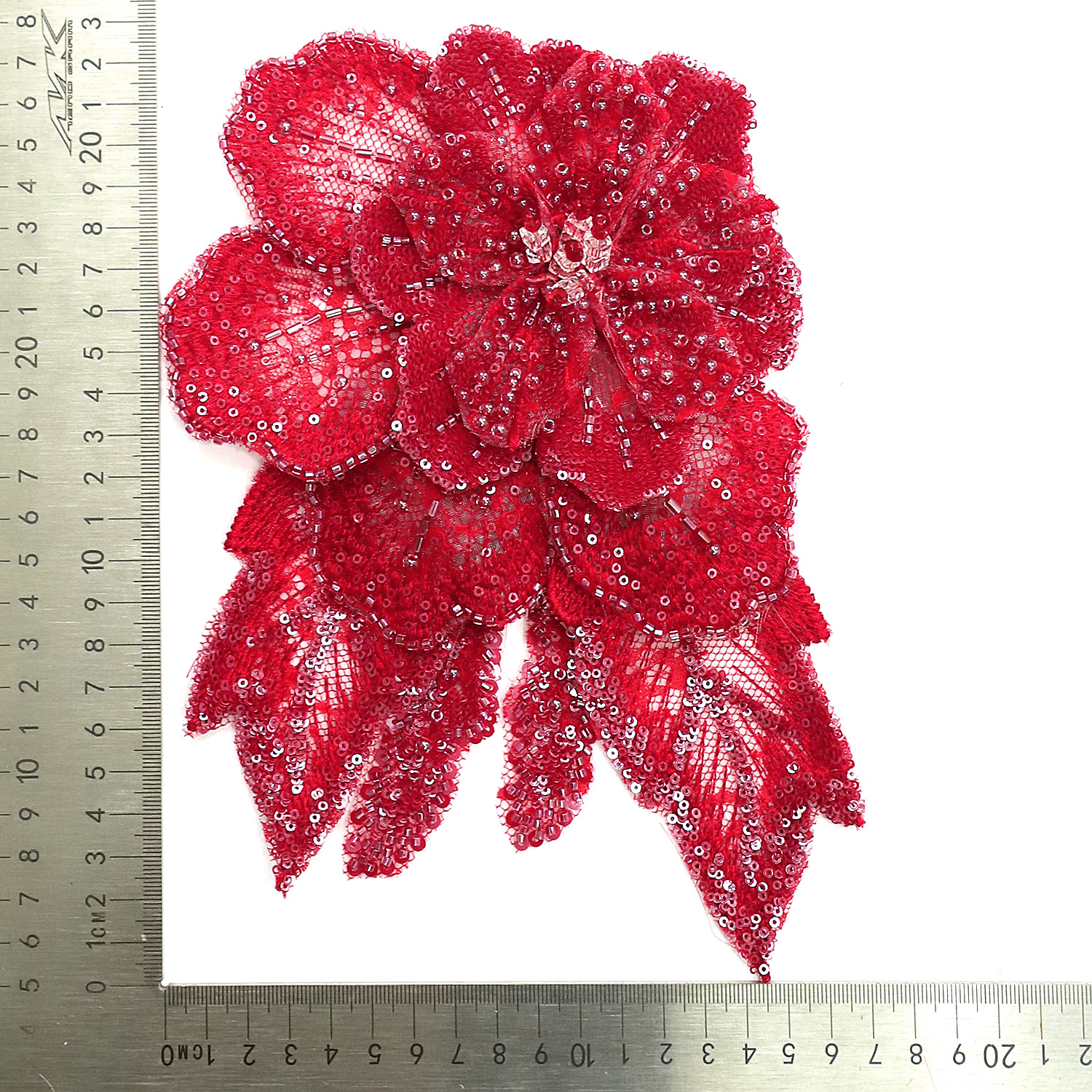 Yanzi Handmade 3d Flower Sequin Beads Applique for Dress Clothing Accessories (YZDH145）