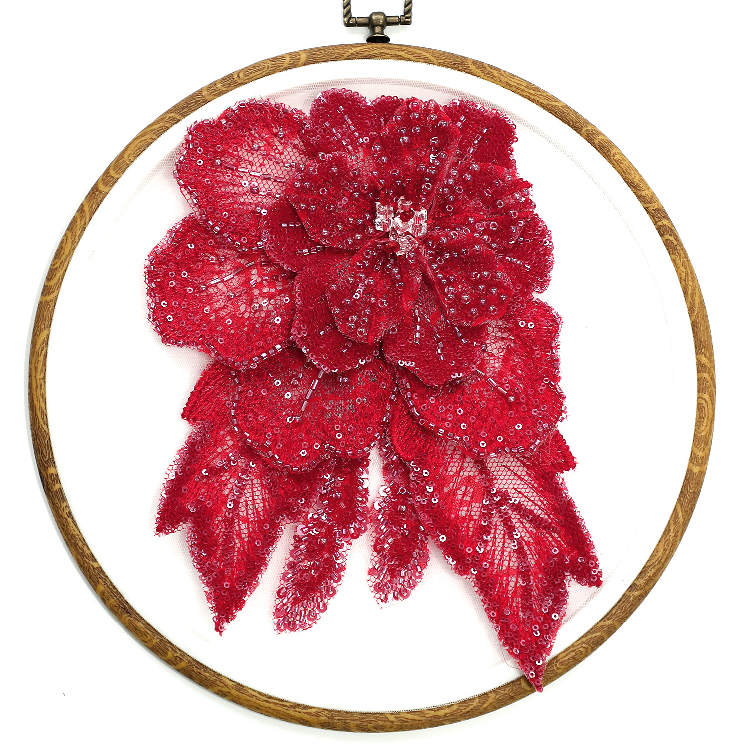 Yanzi Handmade 3d Flower Sequin Beads Applique for Dress Clothing Accessories (YZDH145）