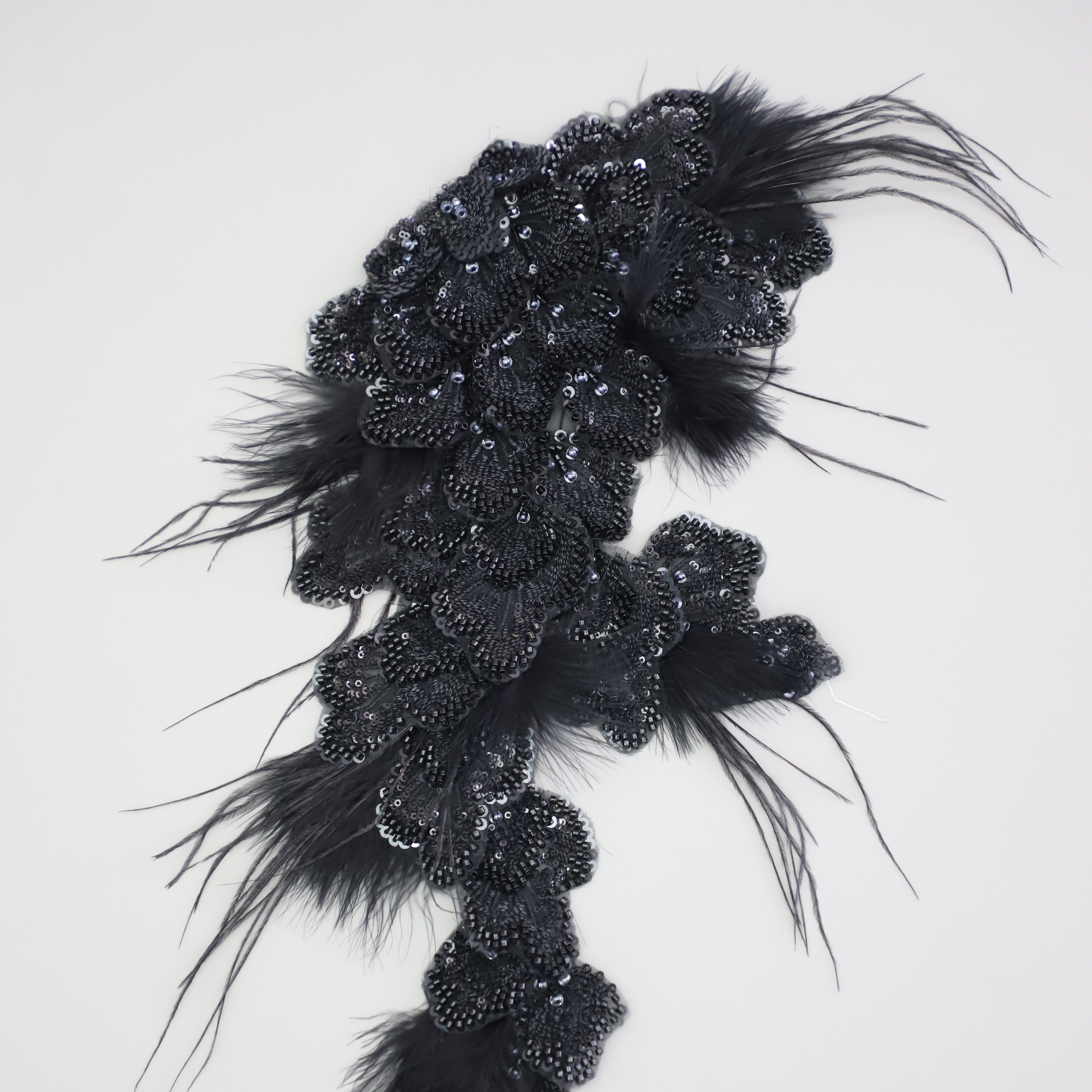 Yanzi Handmade 3d Flower Sequin Beads Applique(YZLQ001)