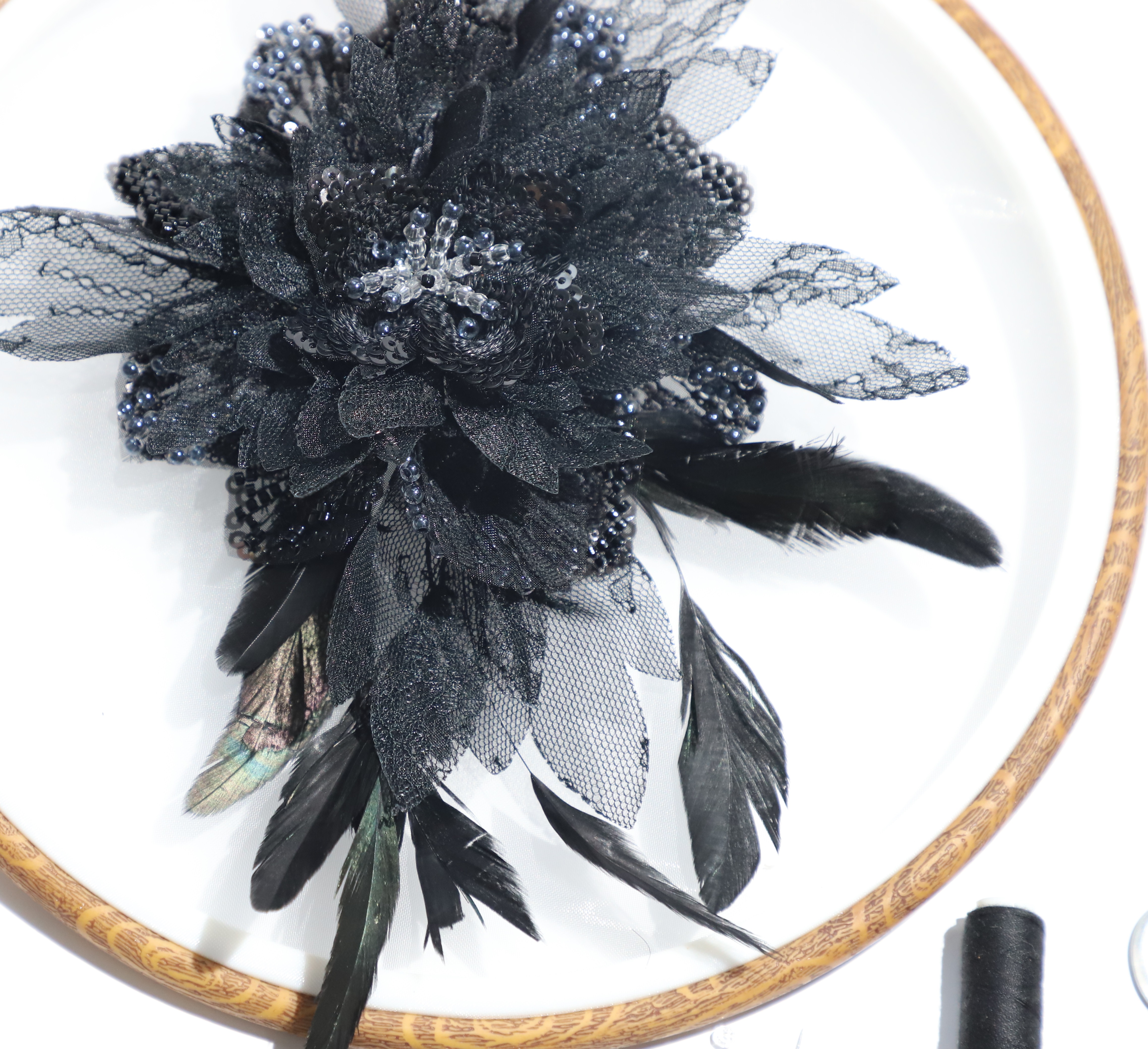 Yanzi Handmade 3d Flower Sequin Beads Applique(YZLQ002)