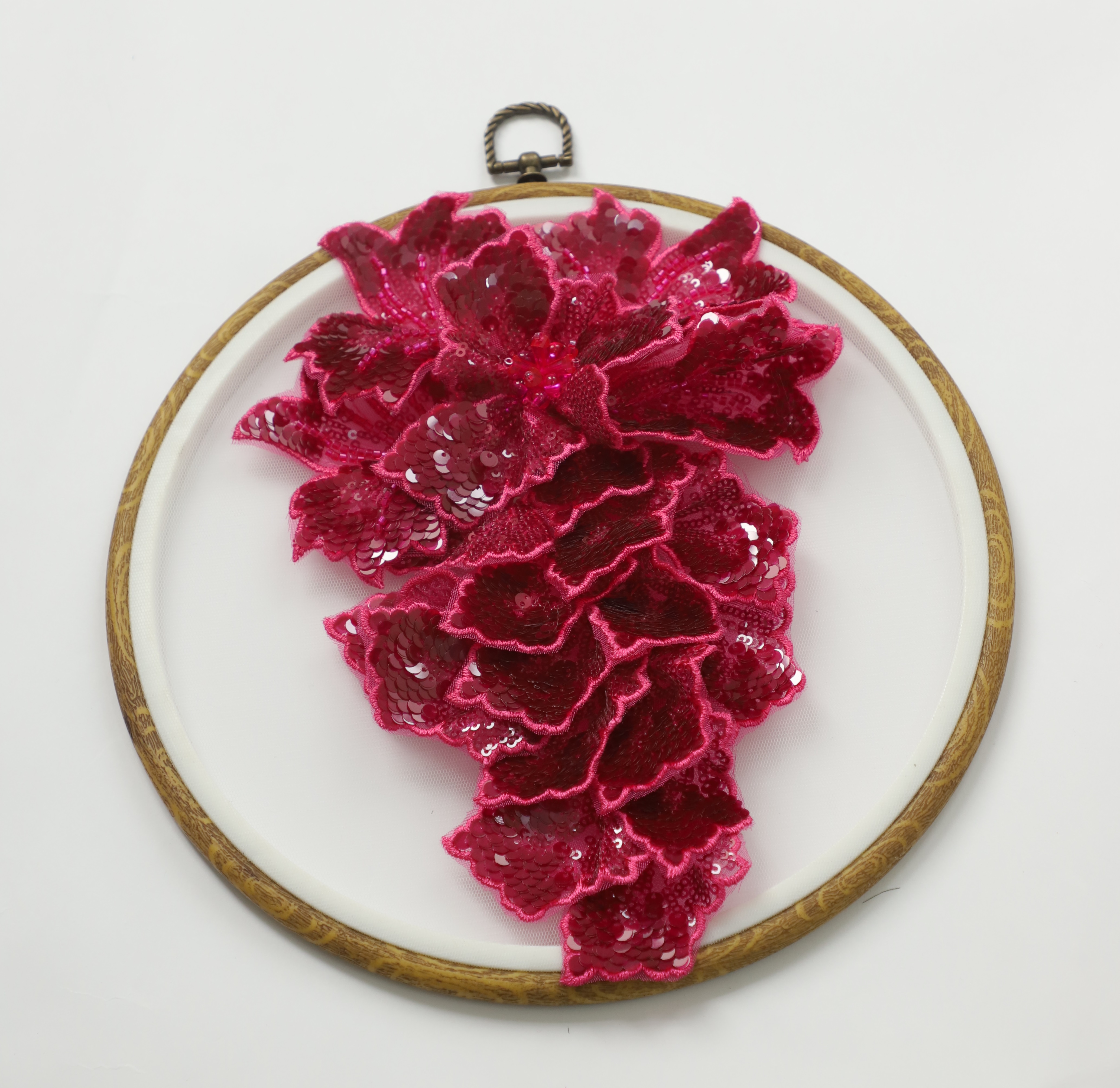 Yanzi Handmade 3d Flower Sequin Beads Applique(YZLQ008)