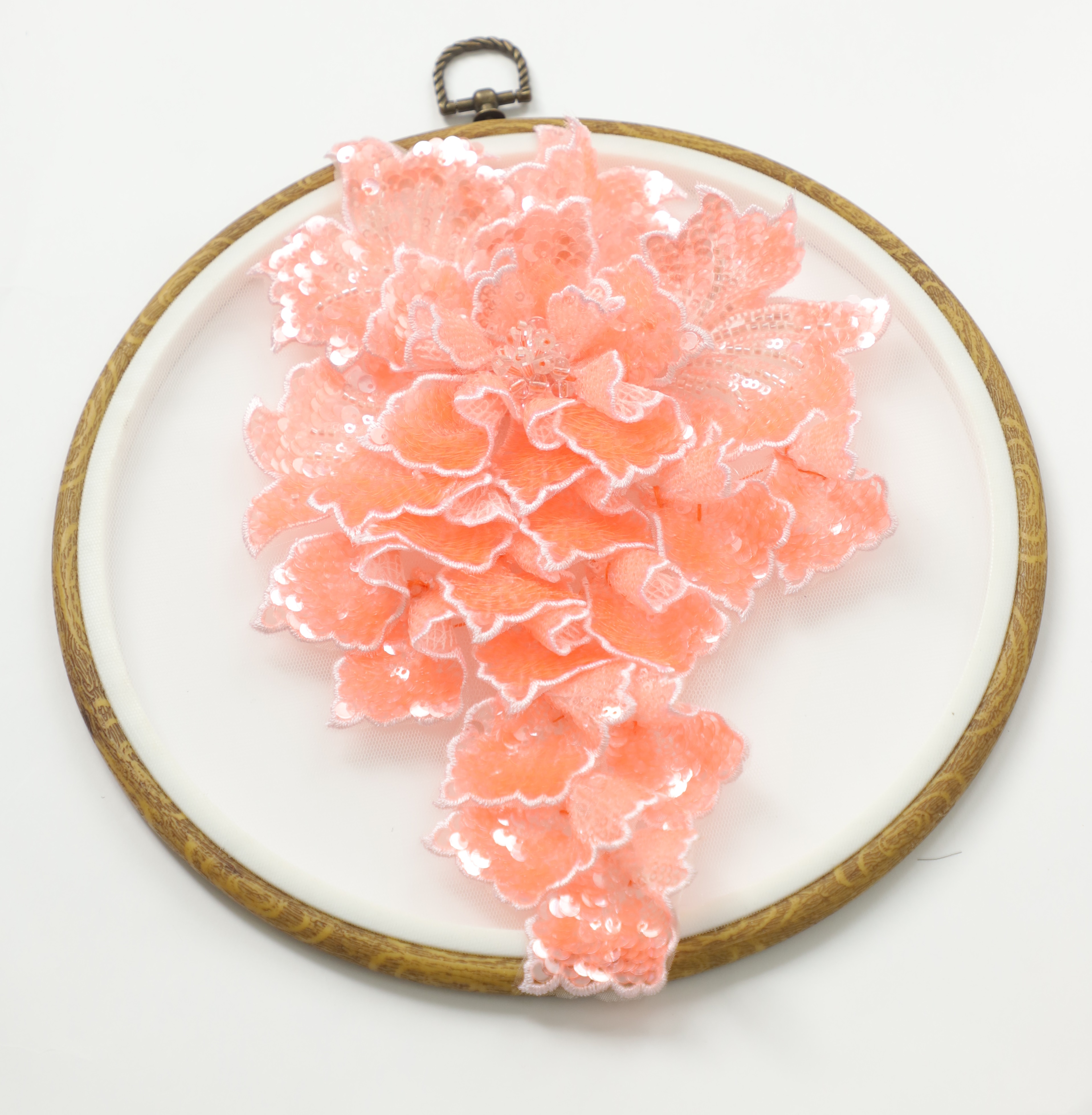 Yanzi Handmade 3d Flower Sequin Beads Applique(YZLQ008)