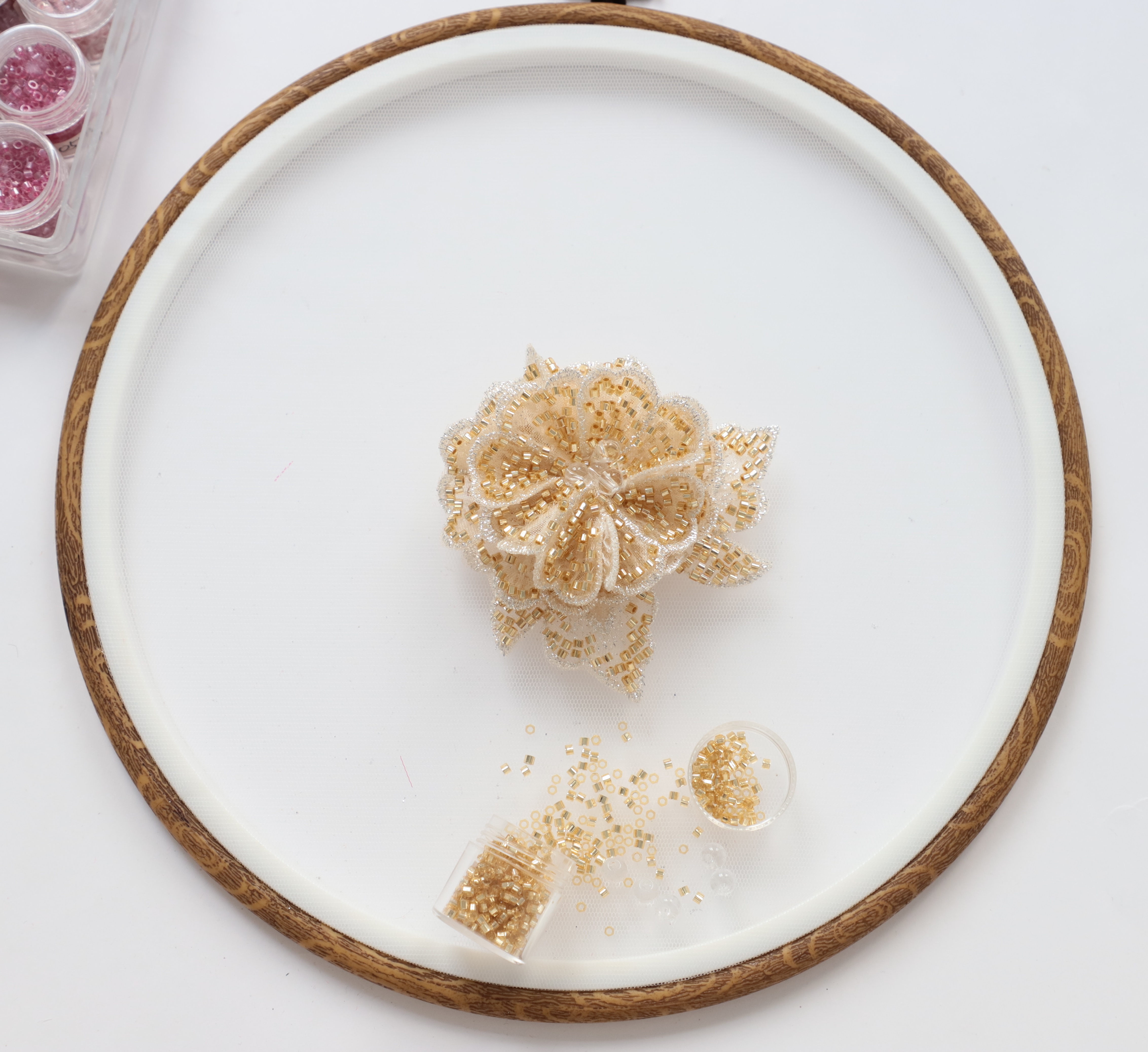 Yanzi Handmade 3d Flower Sequin Beads Applique(YZLQ010)