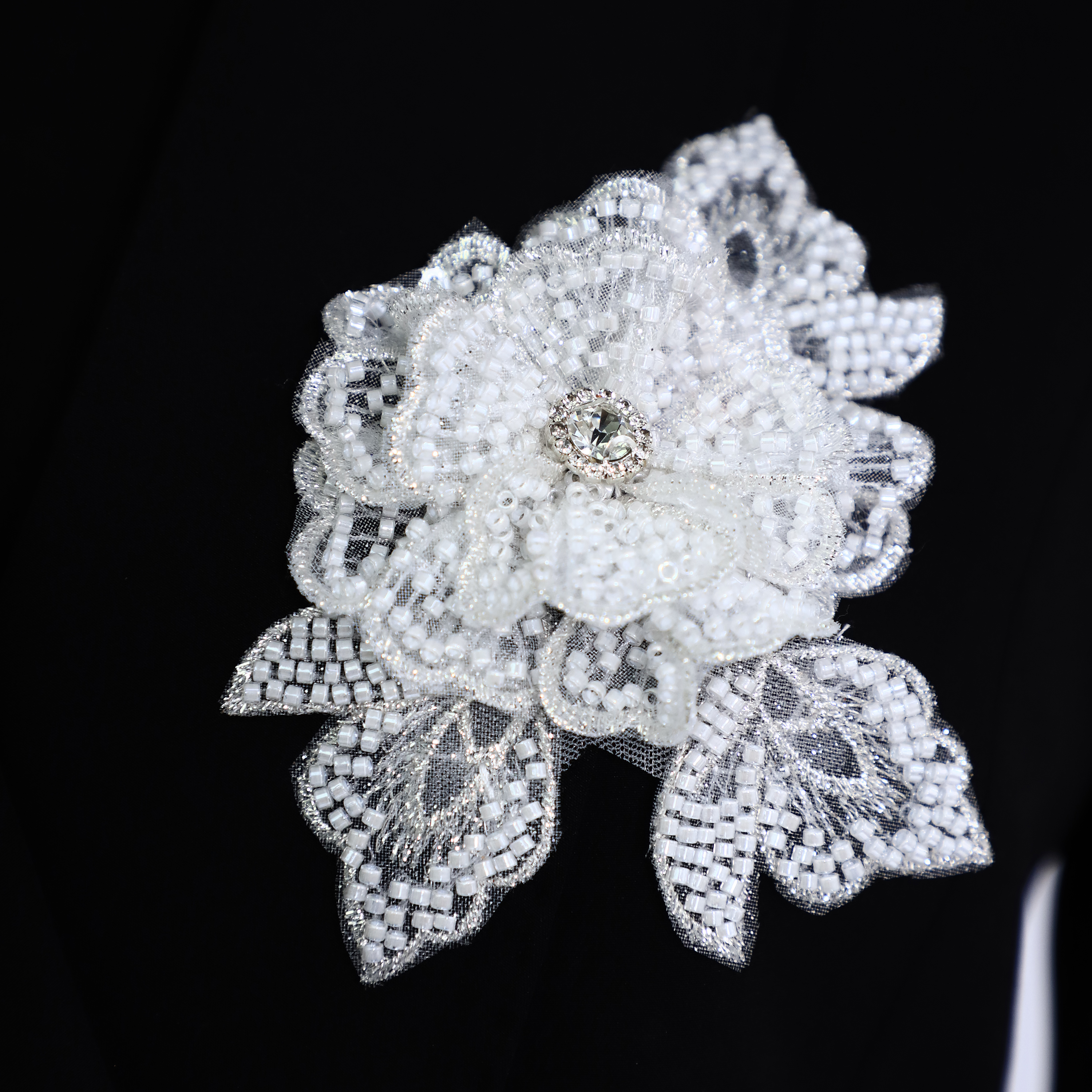 Yanzi Handmade 3d Flower Sequin Beads Applique(YZLQ010)