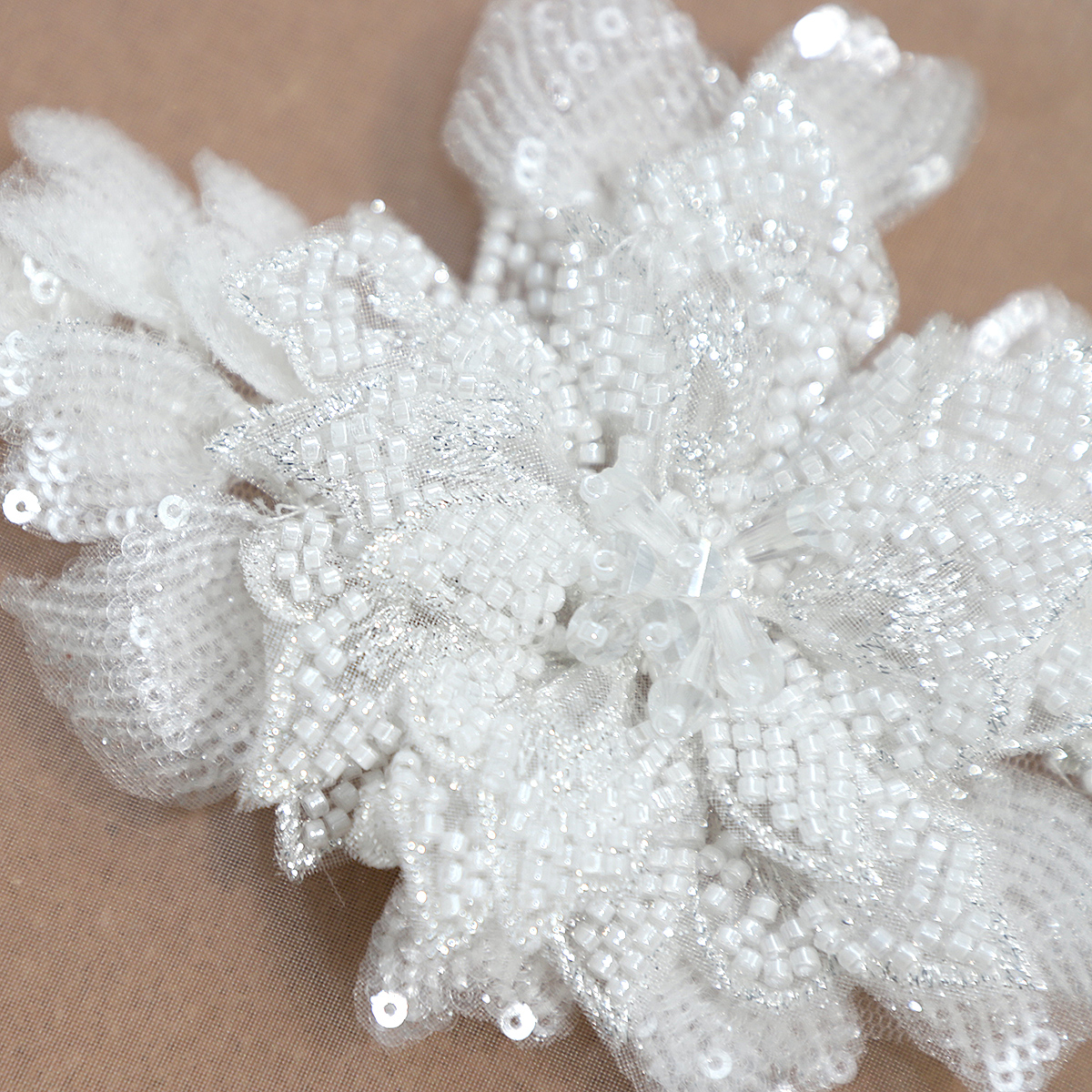Yanzi Handmade 3d Flower Sequin Beads Applique(YZLQ011)