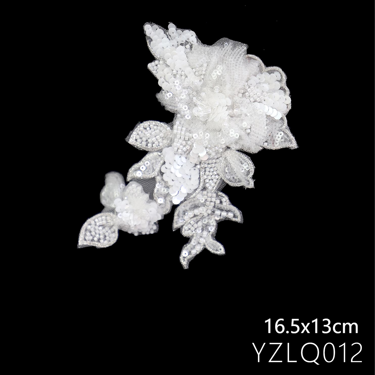 Yanzi Handmade 3d Flower Sequin Beads Applique(YZLQ012)